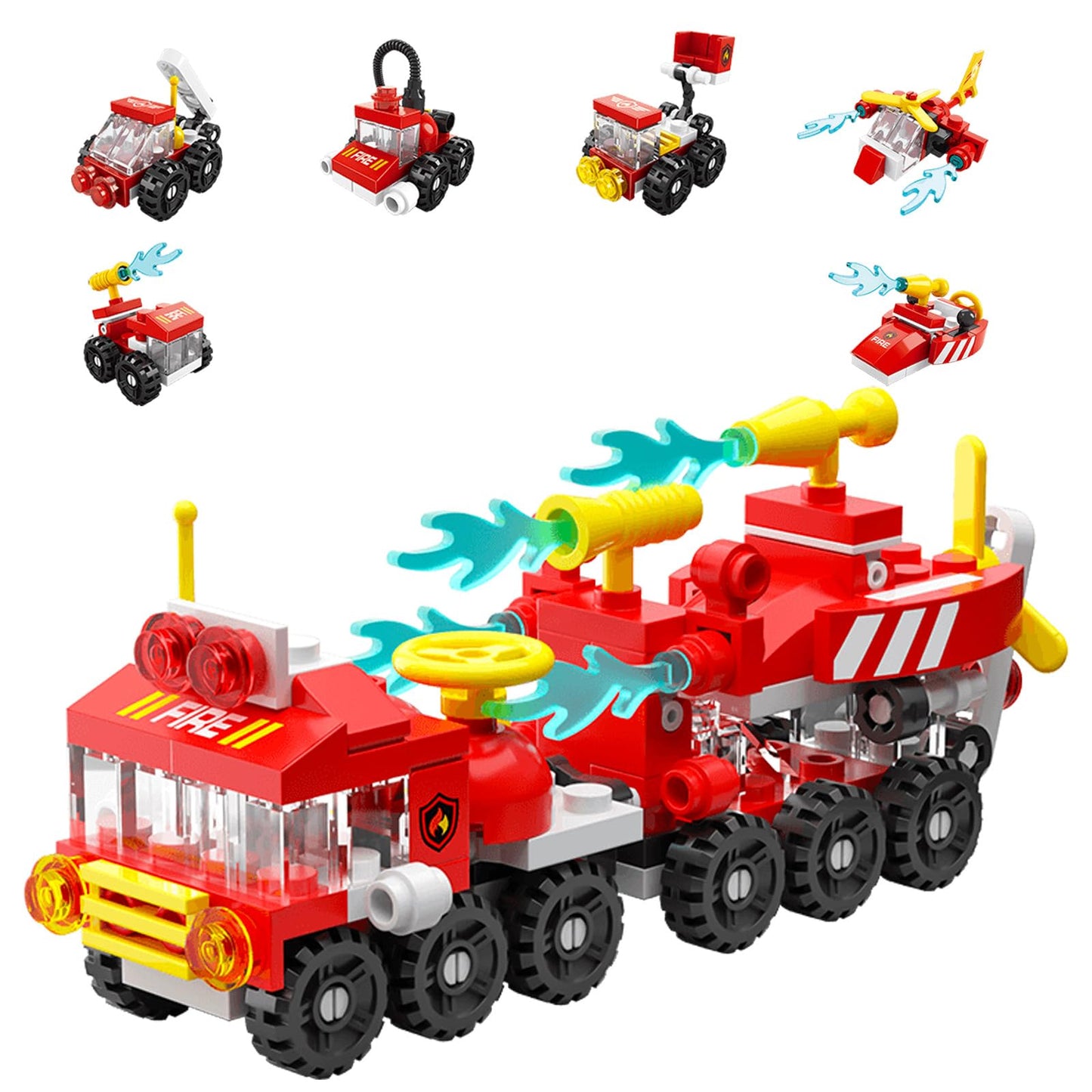 Vilbocr Forest Fire Truck Building Blocks (134-Piece) - 6-in-1 STEM Toy for Kids 6-12 | Fire Engine & Rescue Scene Construction Set