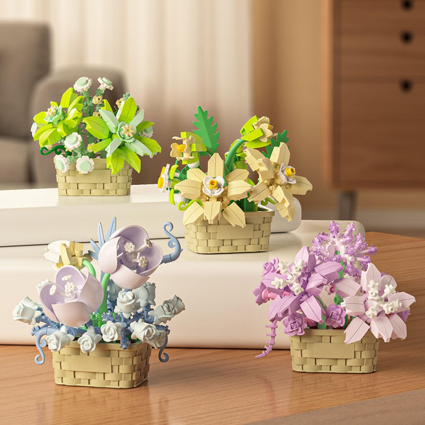 Vilbocr Mini Flowers Building Block Set – Gardenia 206Pcs | Floral Block Toys 6+