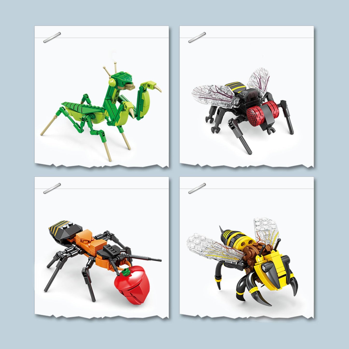 Vilbocr Mini Insect Blocks Toy — Bees, Ants & Mantis Collection for Kids 6+