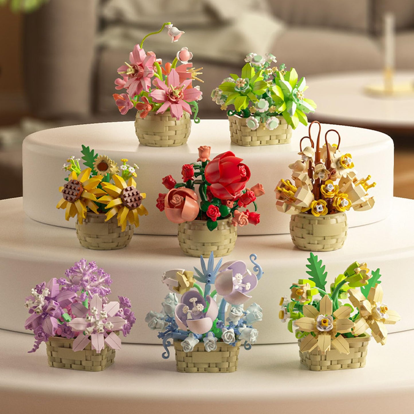 Vilbocr Mini Flowers Building Block Set – Rose 128pcs, Botanical Blooms