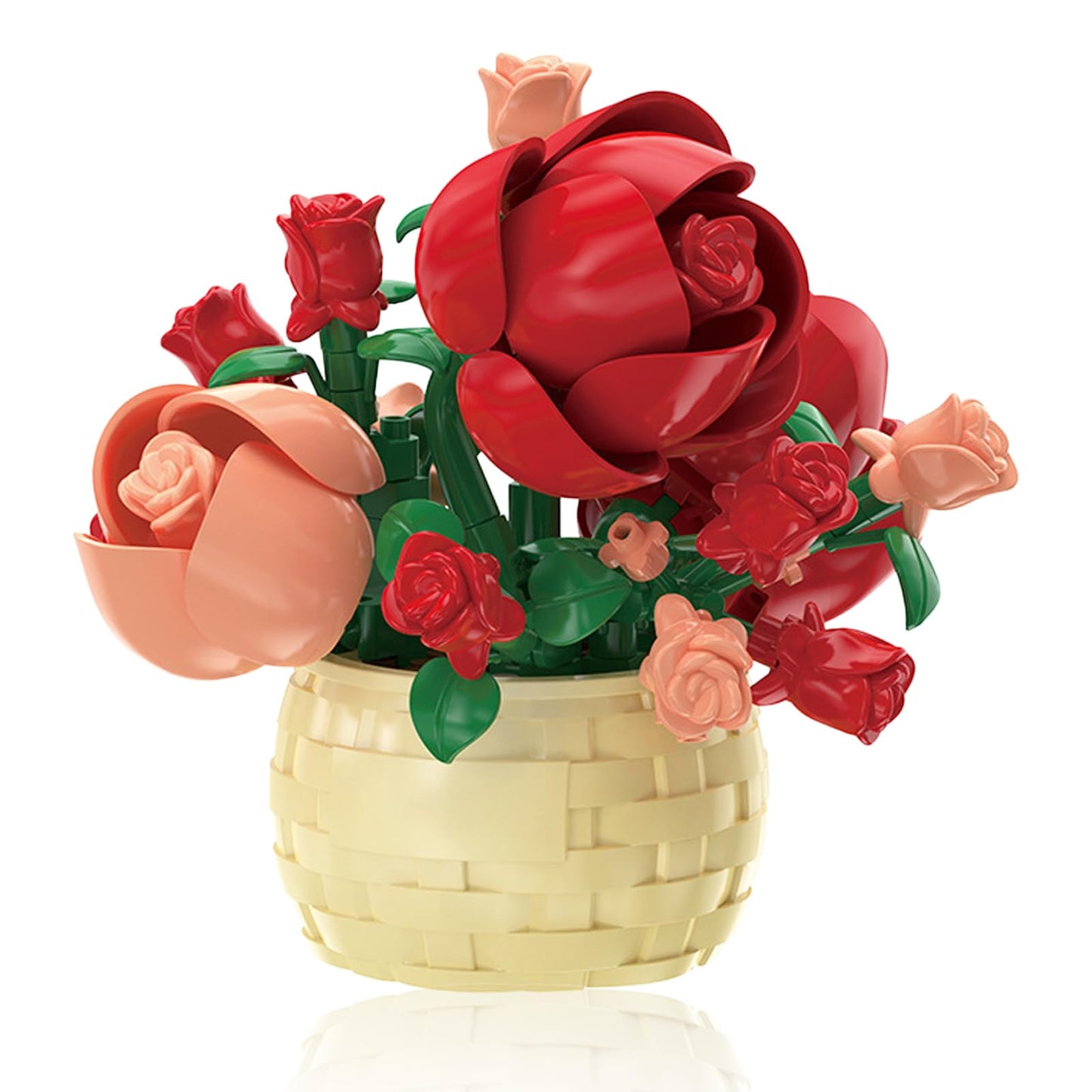 Vilbocr Mini Flowers Building Block Set – Rose 128pcs, Botanical Blooms