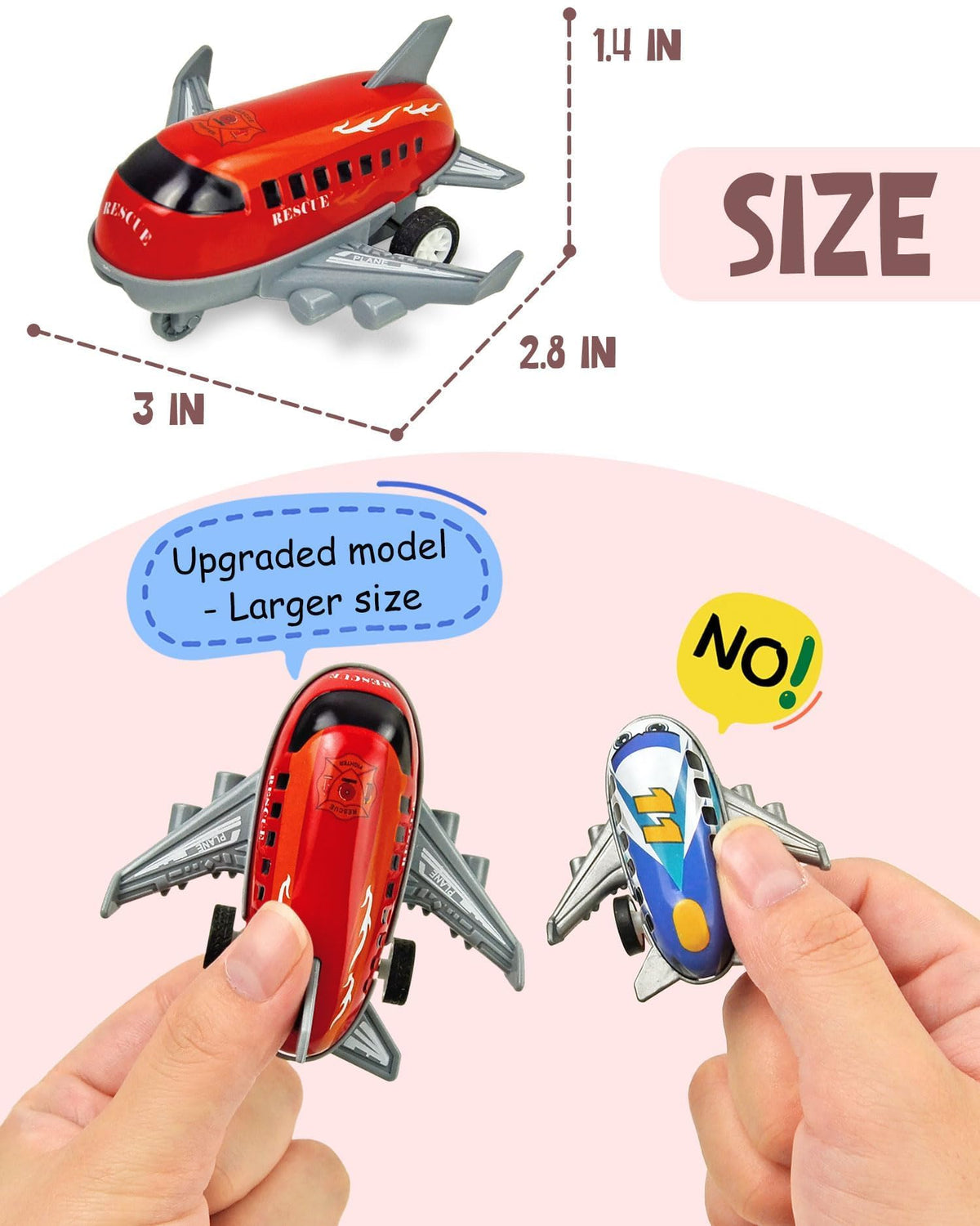 Vileafy 18 Toy Airplanes – Pull-Back Plane Toys for Kids 3-5, Party Favors & Classroom Prizes
