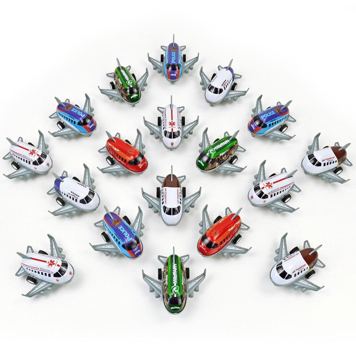 Vileafy 18 Toy Airplanes – Pull-Back Plane Toys for Kids 3-5, Party Favors & Classroom Prizes