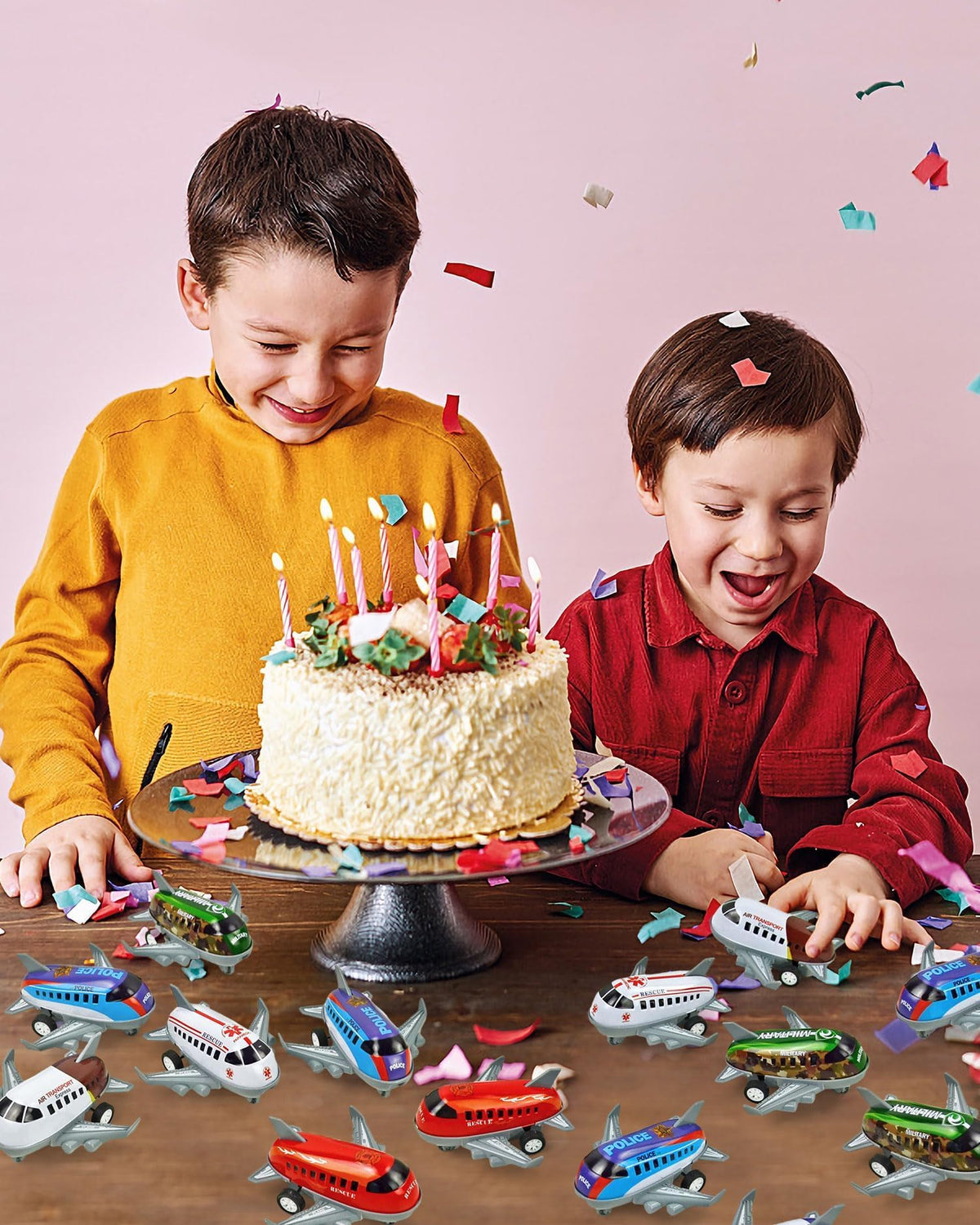 Vileafy 18 Toy Airplanes – Pull-Back Plane Toys for Kids 3-5, Party Favors & Classroom Prizes