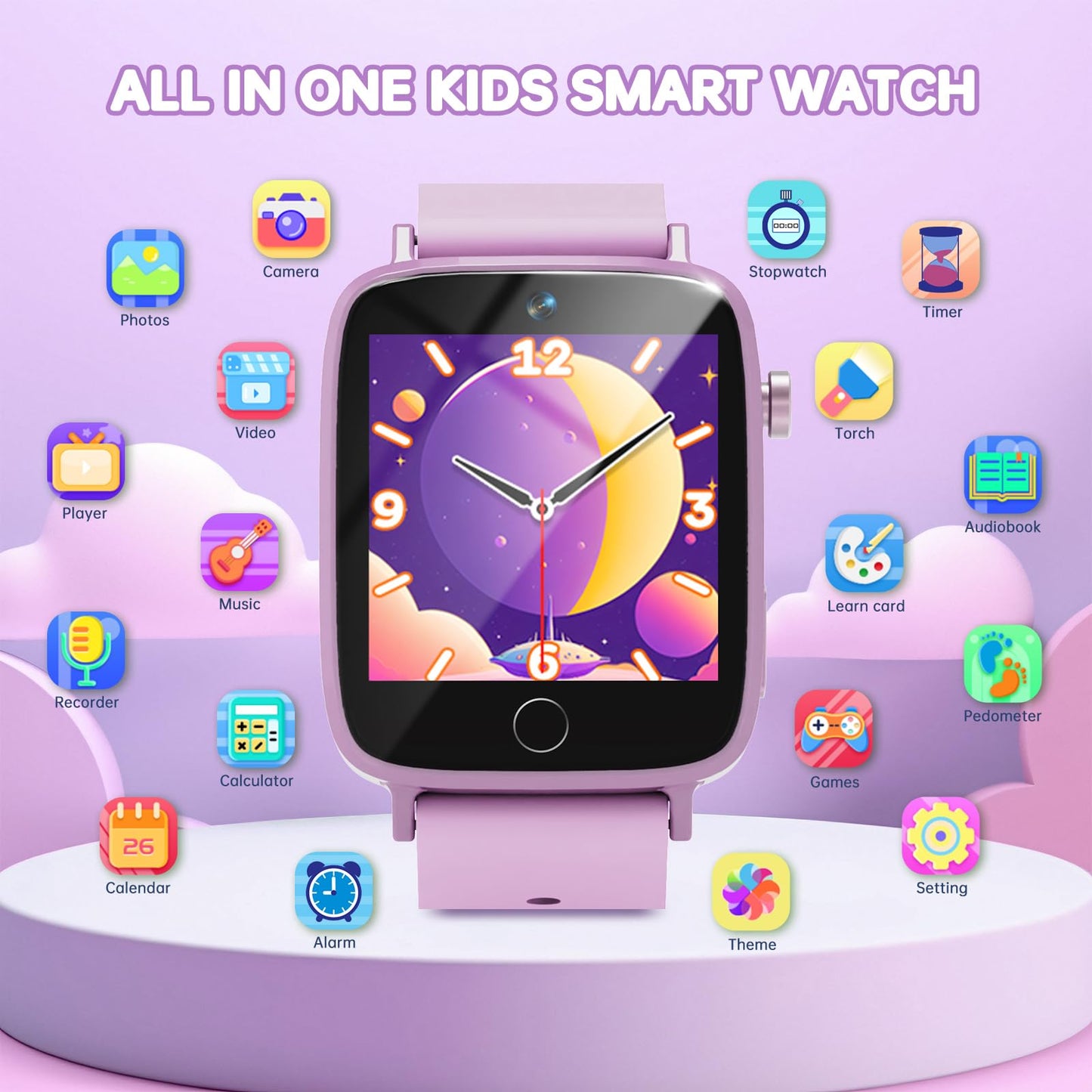 Vilicert Kids Games Watch – 26 Puzzle Games, HD Camera, Touch Screen for Ages 4–12