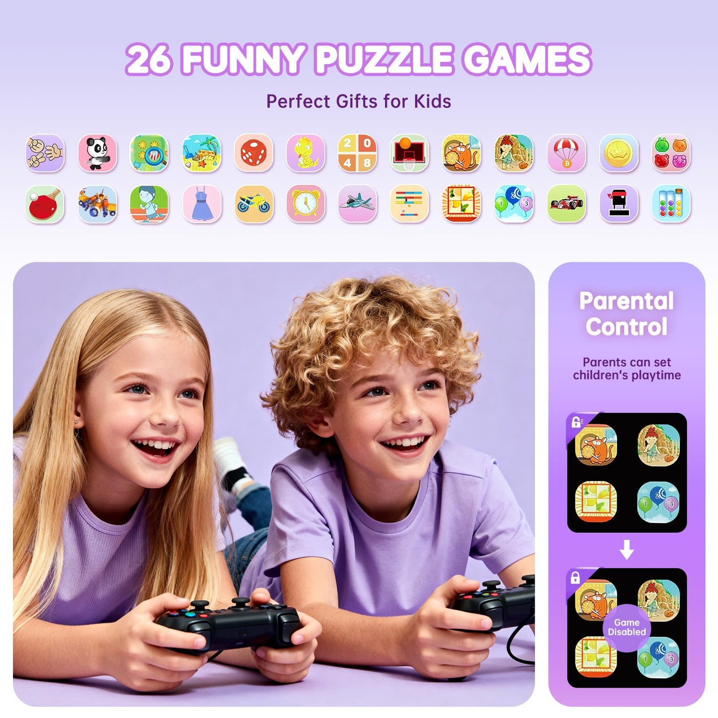 Vilicert Kids Games Watch – 26 Puzzle Games, HD Camera, Touch Screen for Ages 4–12