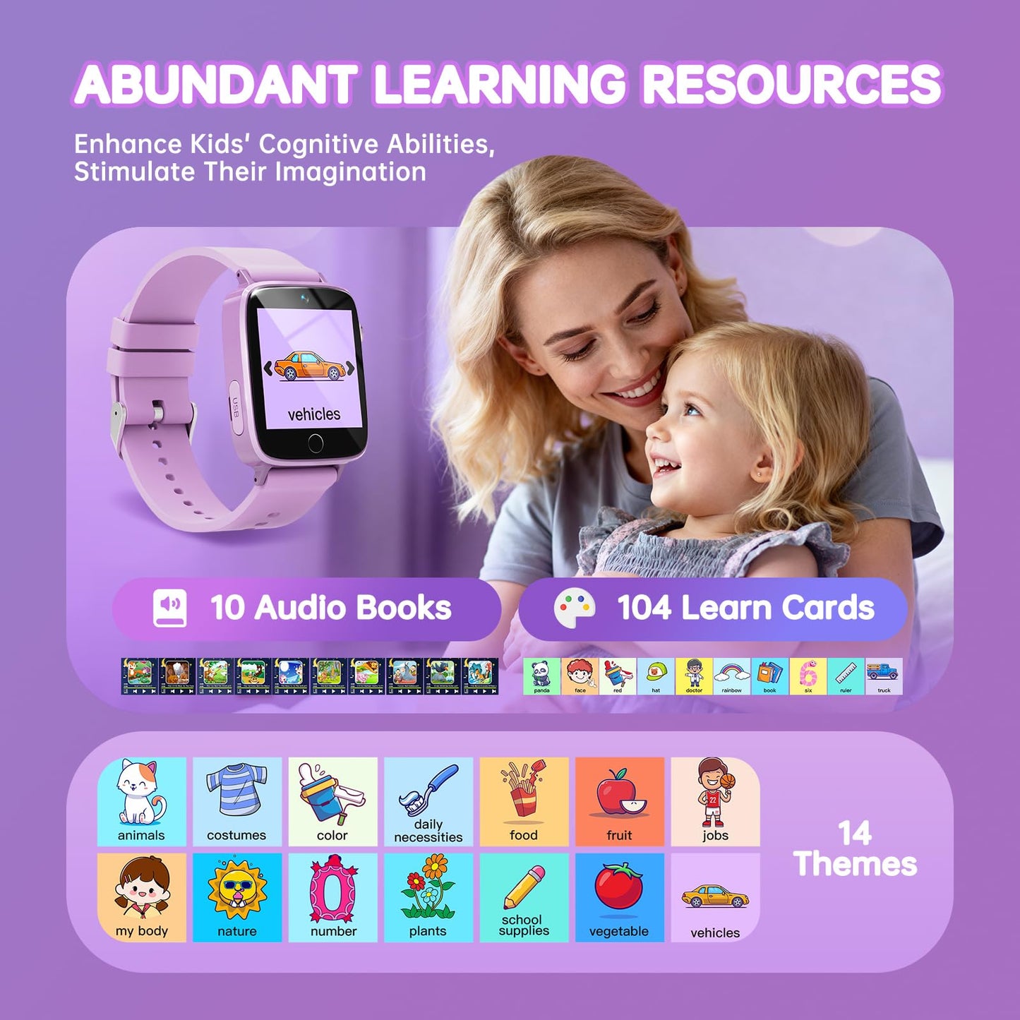 Vilicert Kids Games Watch – 26 Puzzle Games, HD Camera, Touch Screen for Ages 4–12