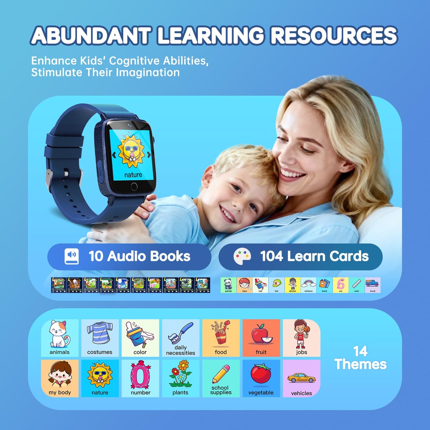 Vilicert Smart Watch for Kids – 26 Puzzle Games, HD Touch Screen, Camera & More