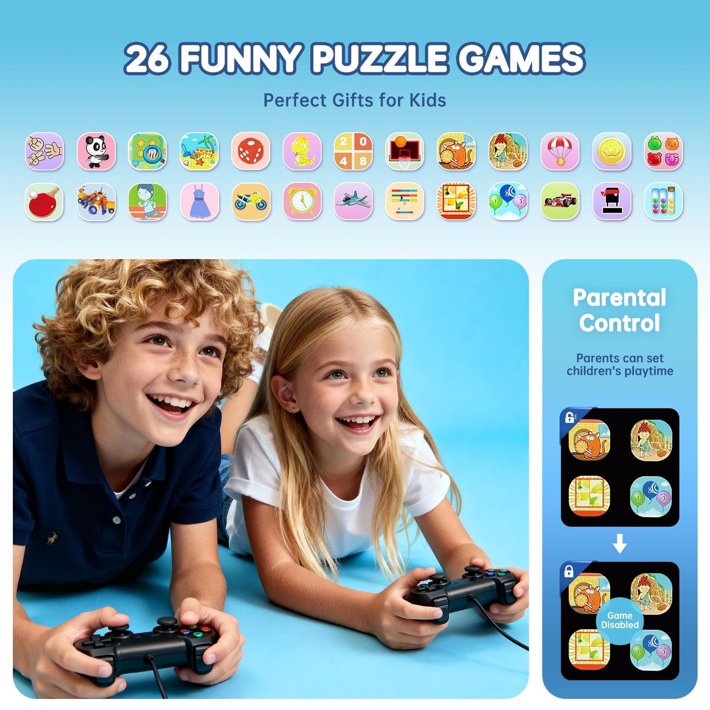 Vilicert Smart Watch for Kids – 26 Puzzle Games, HD Touch Screen, Camera & More