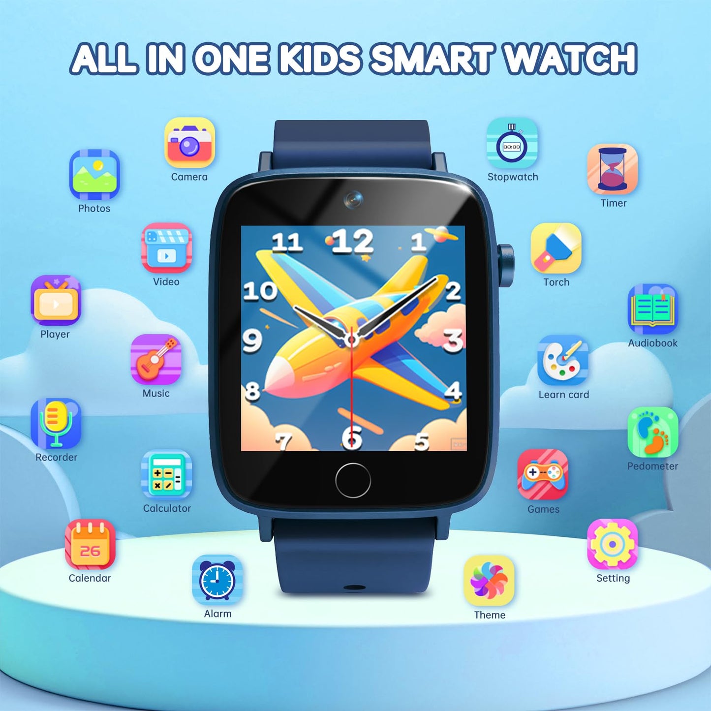 Vilicert Smart Watch for Kids – 26 Puzzle Games, HD Touch Screen, Camera & More