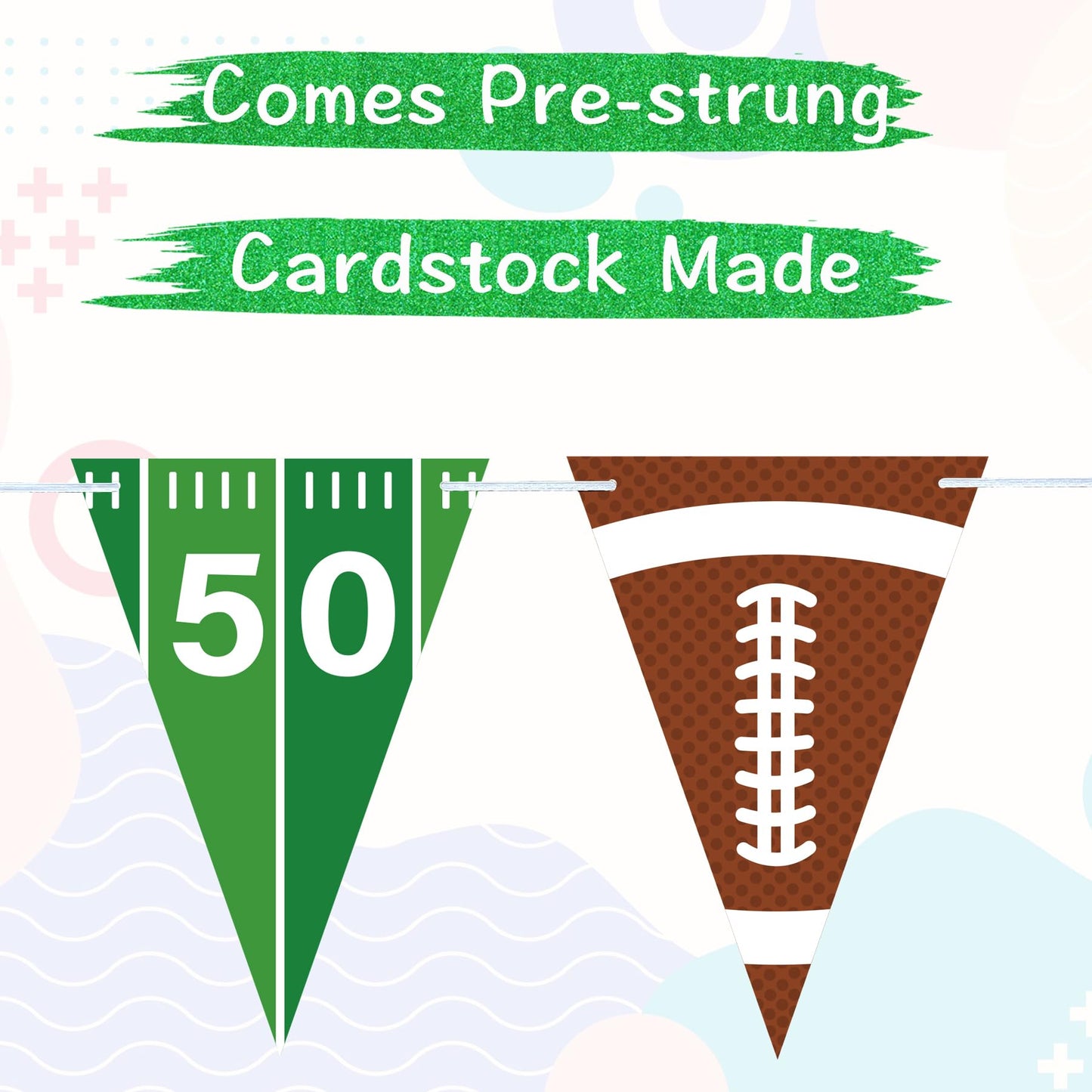 VILIFEVER 2-Piece Football Garland Banner – Pre-Strung Party Decorations