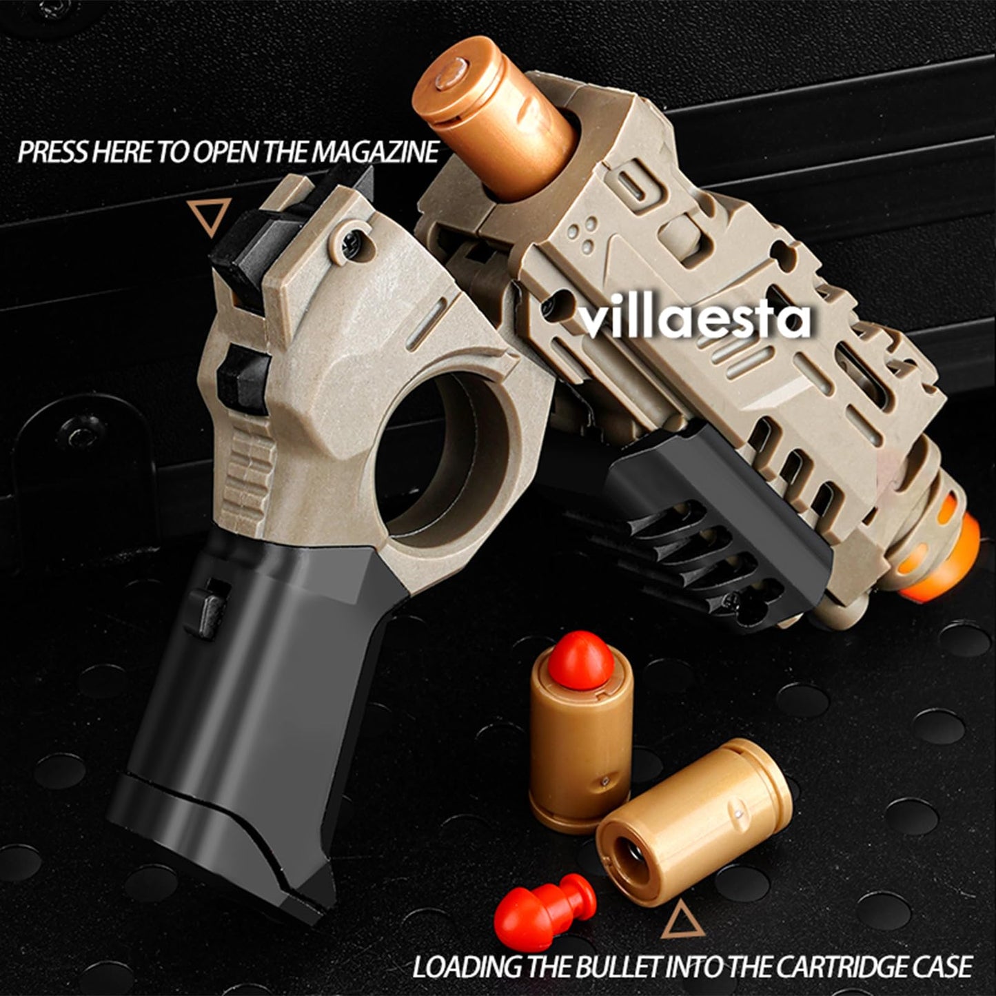 Villaesta Laucher Fidget Toy for Adults – Focus, Quiet, 3 Shells, 10 Heads | Polar Night Black