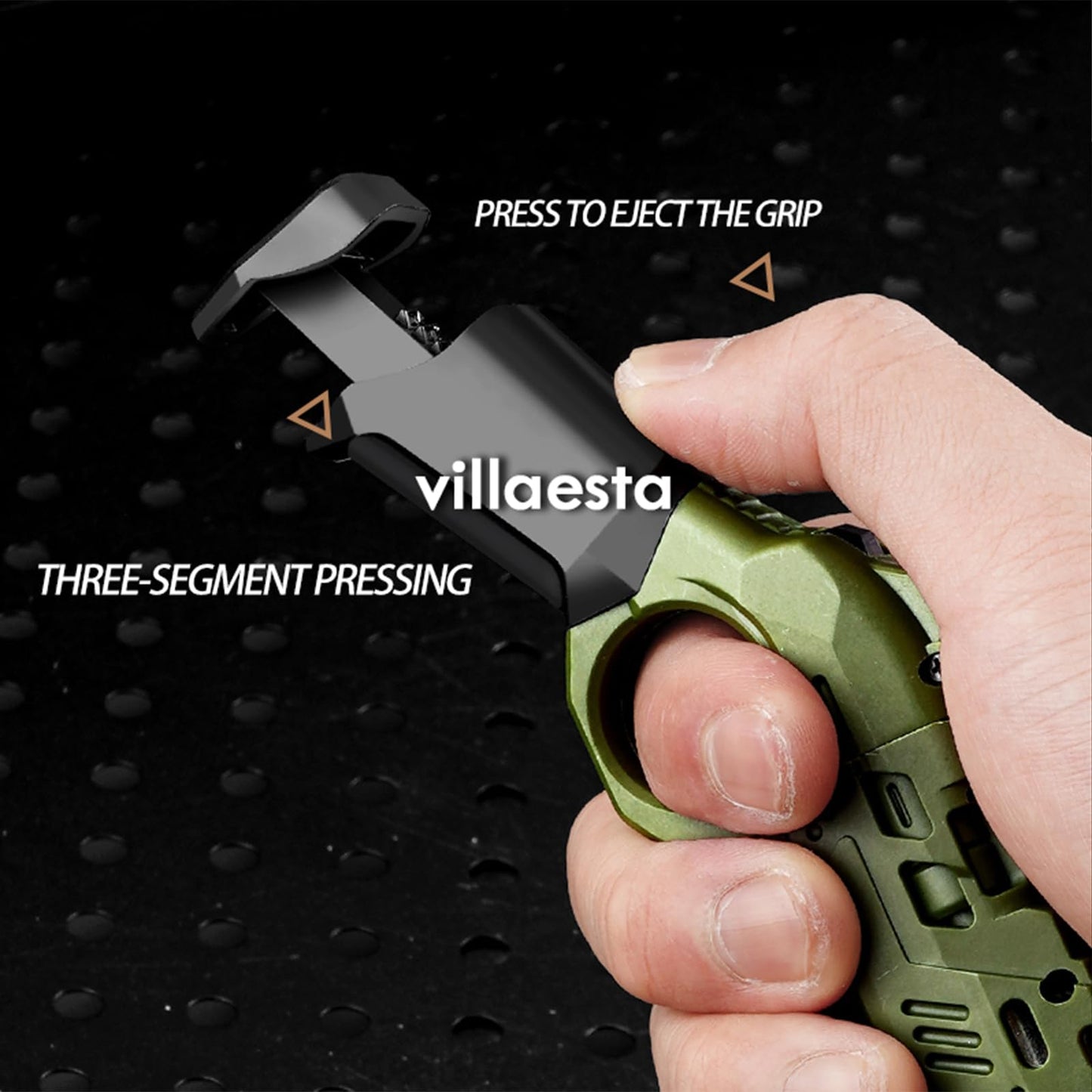 Villaesta Laucher Fidget Toy for Adults – Focus, Quiet, 3 Shells, 10 Heads | Polar Night Black