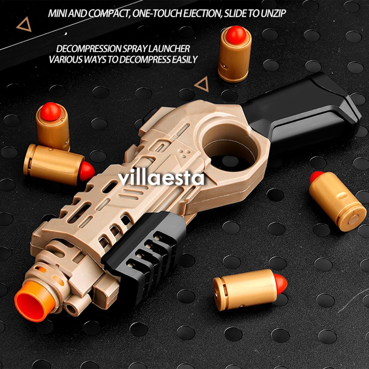 Villaesta Laucher Fidget Toy for Adults – Focus, Quiet, 3 Shells, 10 Heads | Polar Night Black