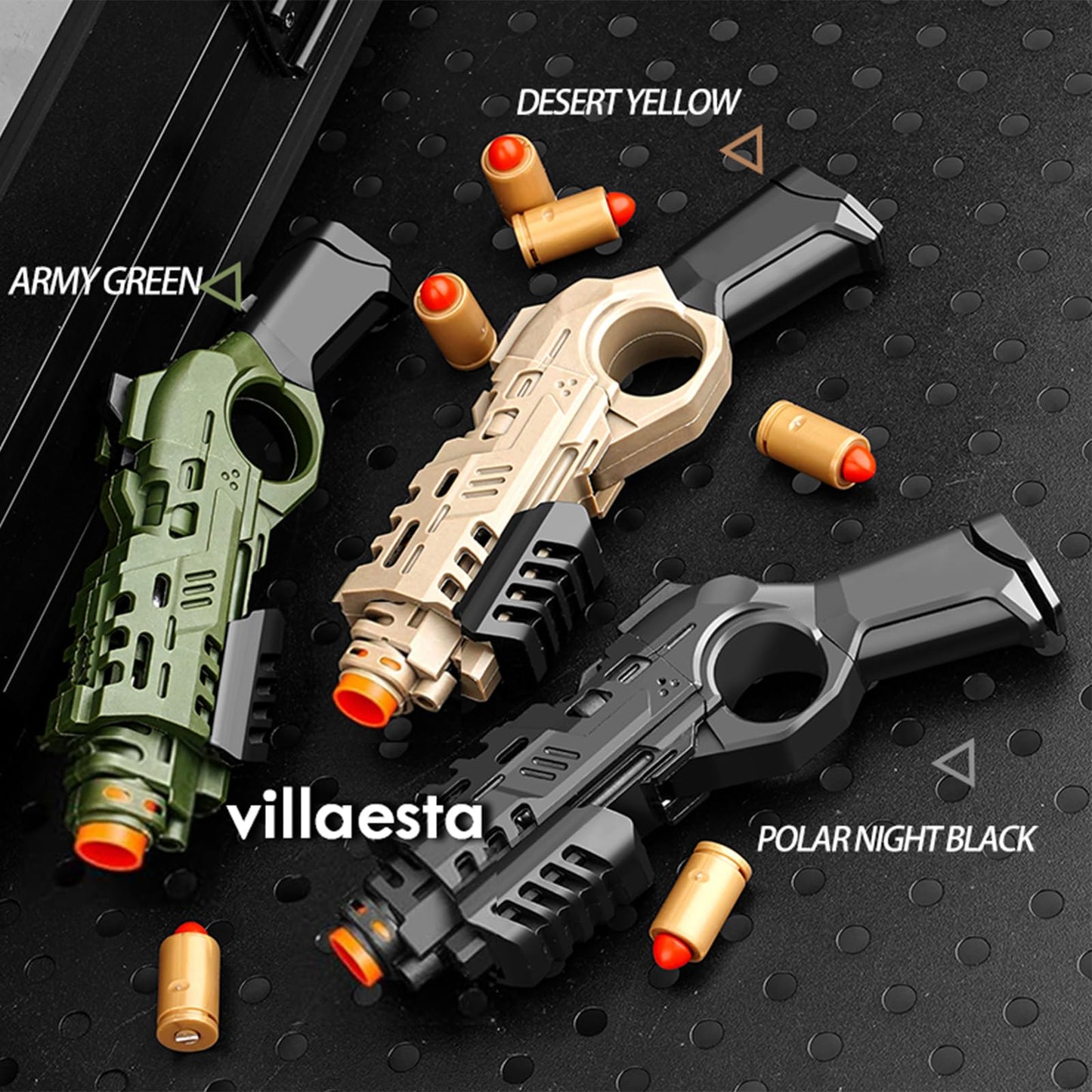 Villaesta Laucher Fidget Toy for Adults – Focus, Quiet, 3 Shells, 10 Heads | Polar Night Black