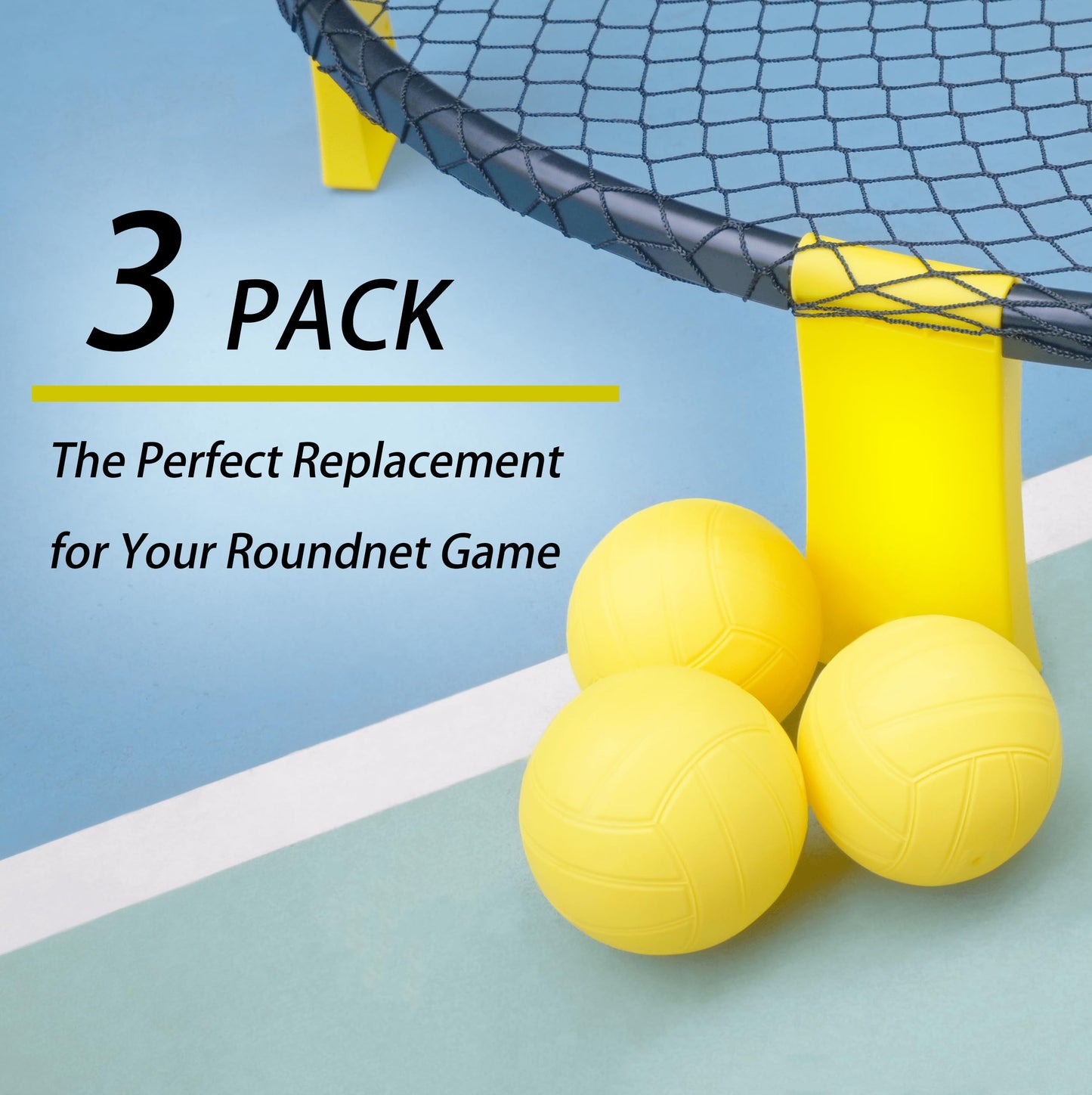 Viminston Spike Replacement Balls 3-Pack with Pump | Roundnet Game Essentials