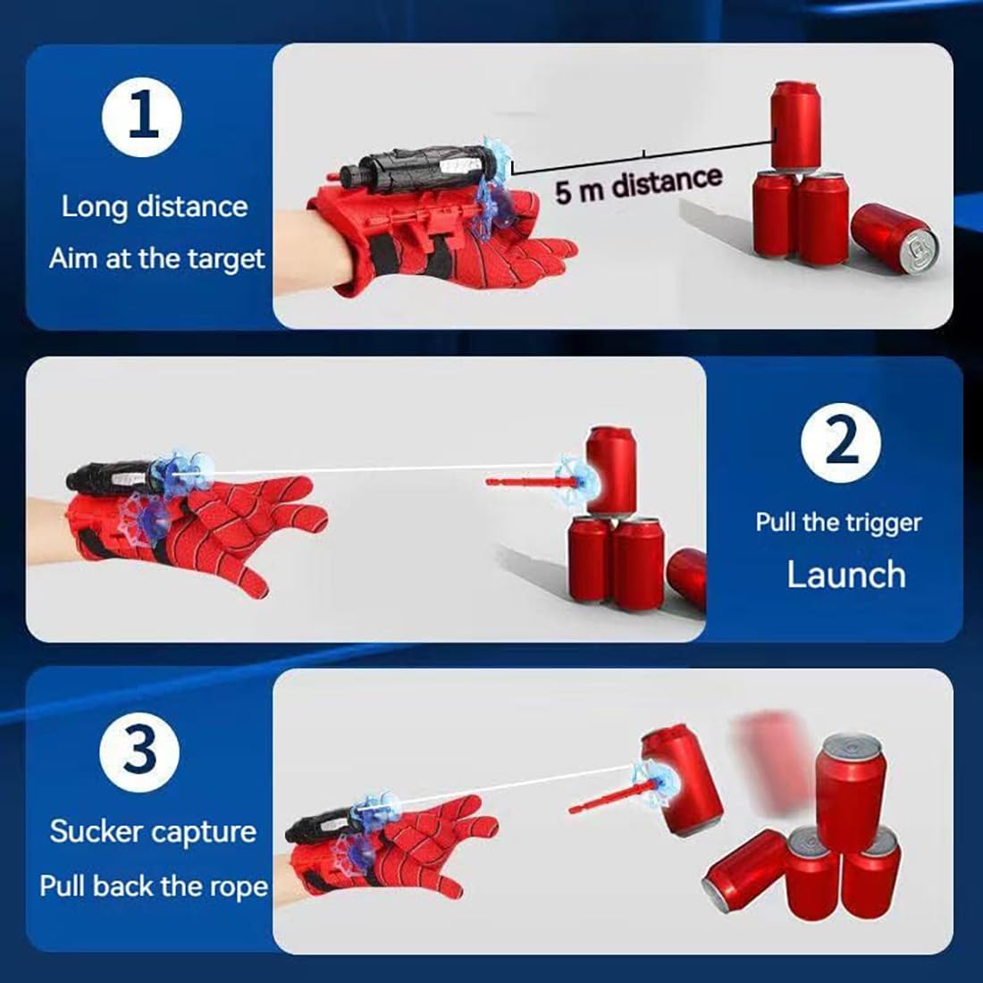Vinciph Spider Web Shooter & Wrist Launcher Toy Set – Hero Role-Play Fun