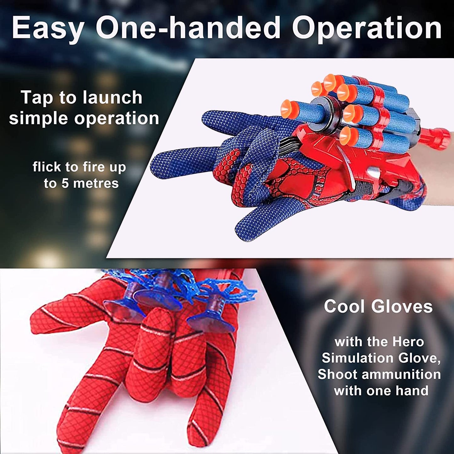 Vinciph Spider Web Shooter & Wrist Launcher Toy Set – Hero Role-Play Fun