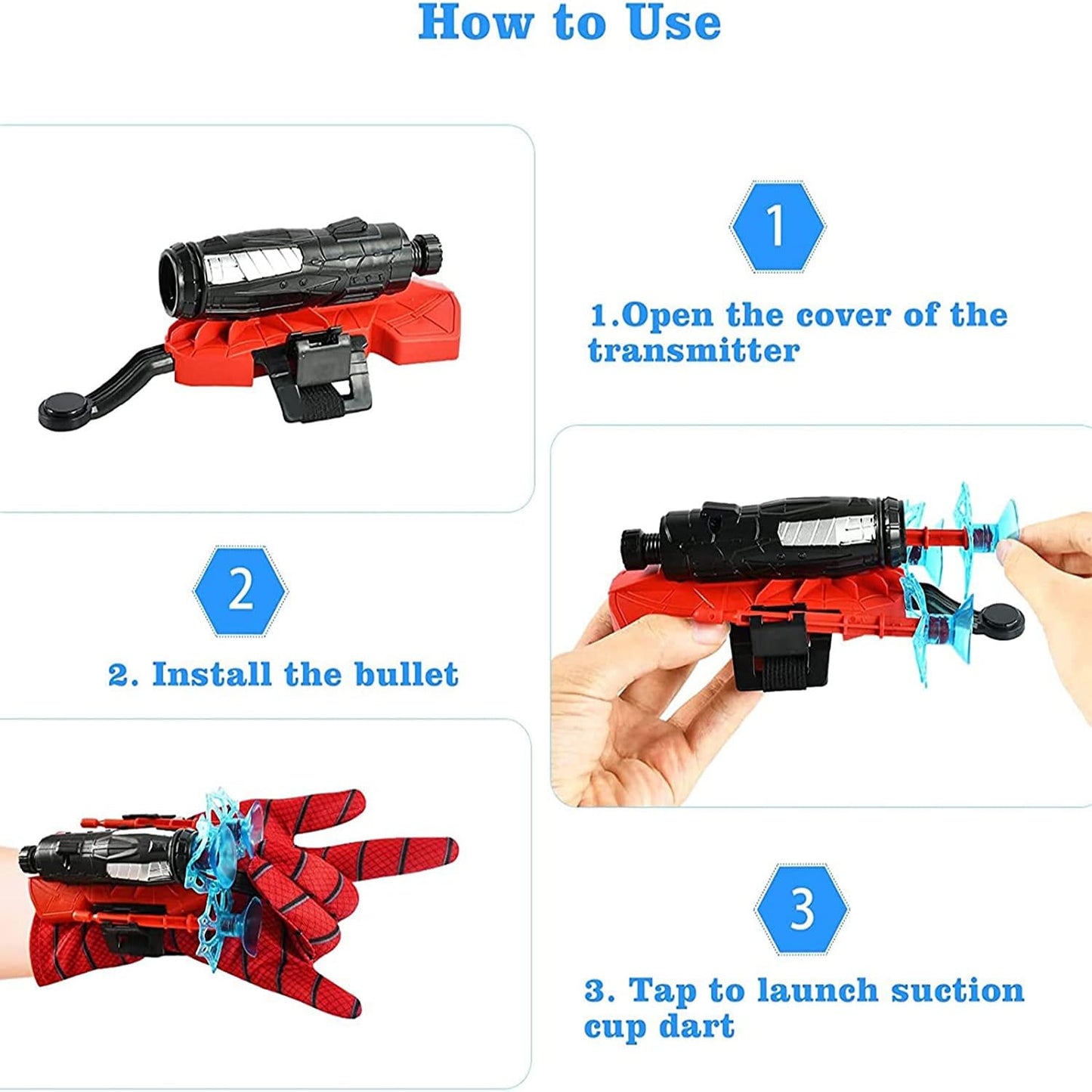 Vinciph Spider Web Shooter & Wrist Launcher Toy Set – Hero Role-Play Fun