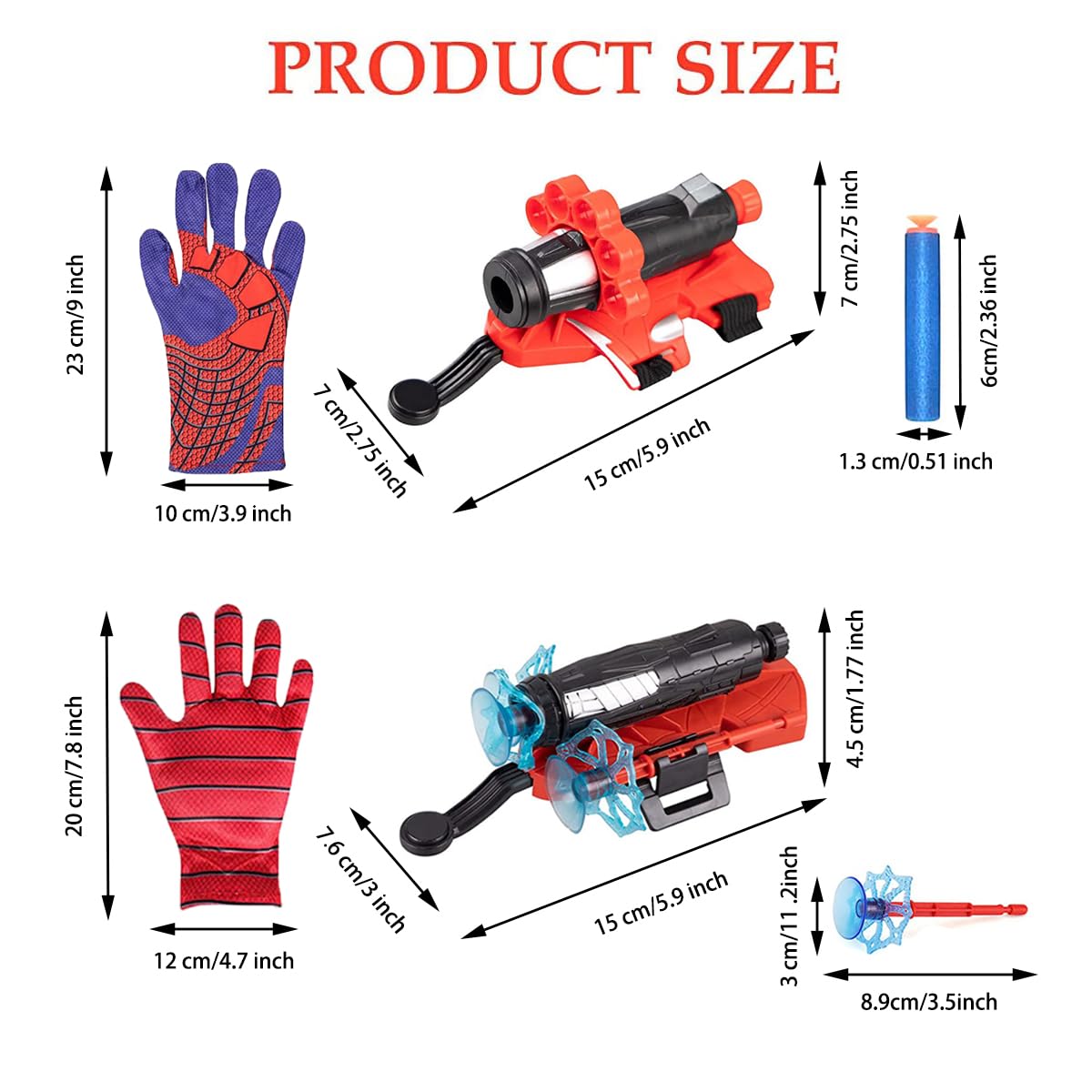 Vinciph Spider Web Shooter & Wrist Launcher Toy Set – Hero Role-Play Fun