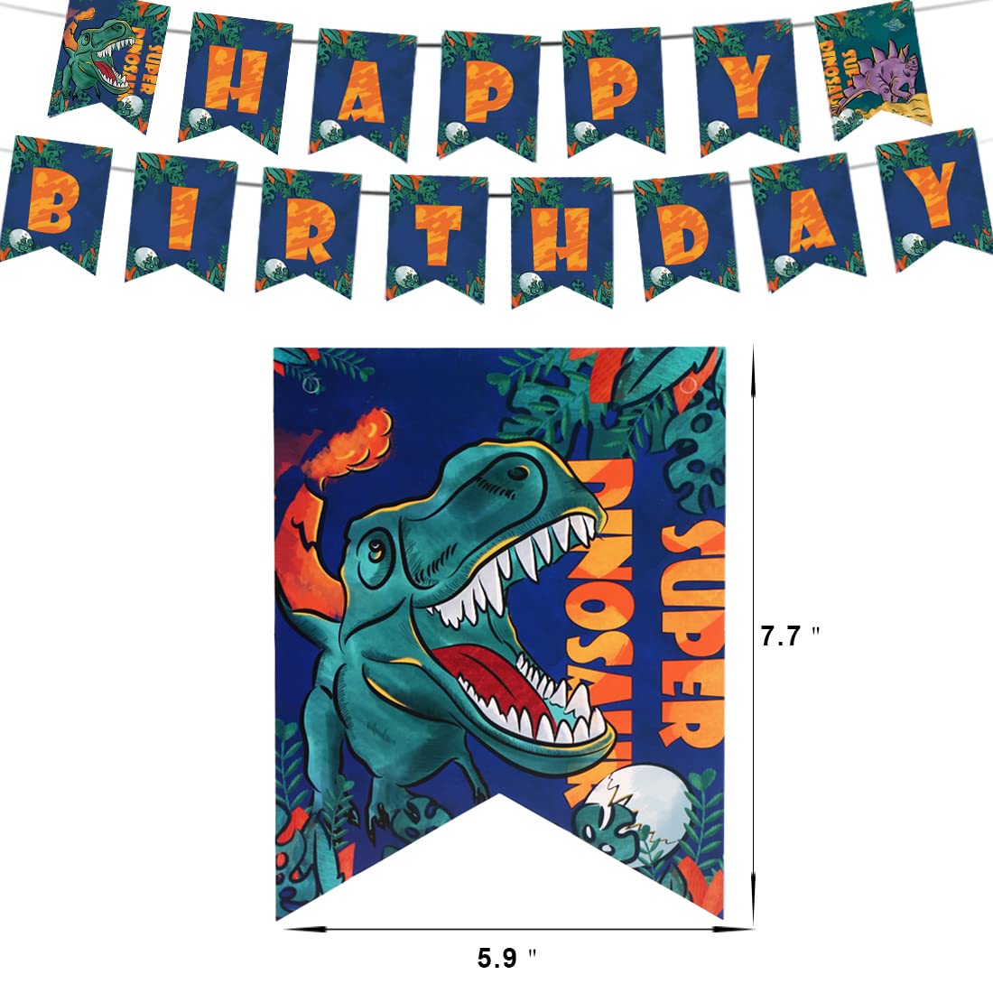 Vinfo Dinosaur Birthday Party Supplies Kit for Boys – All-in-One Dino Decor for 20 Guests