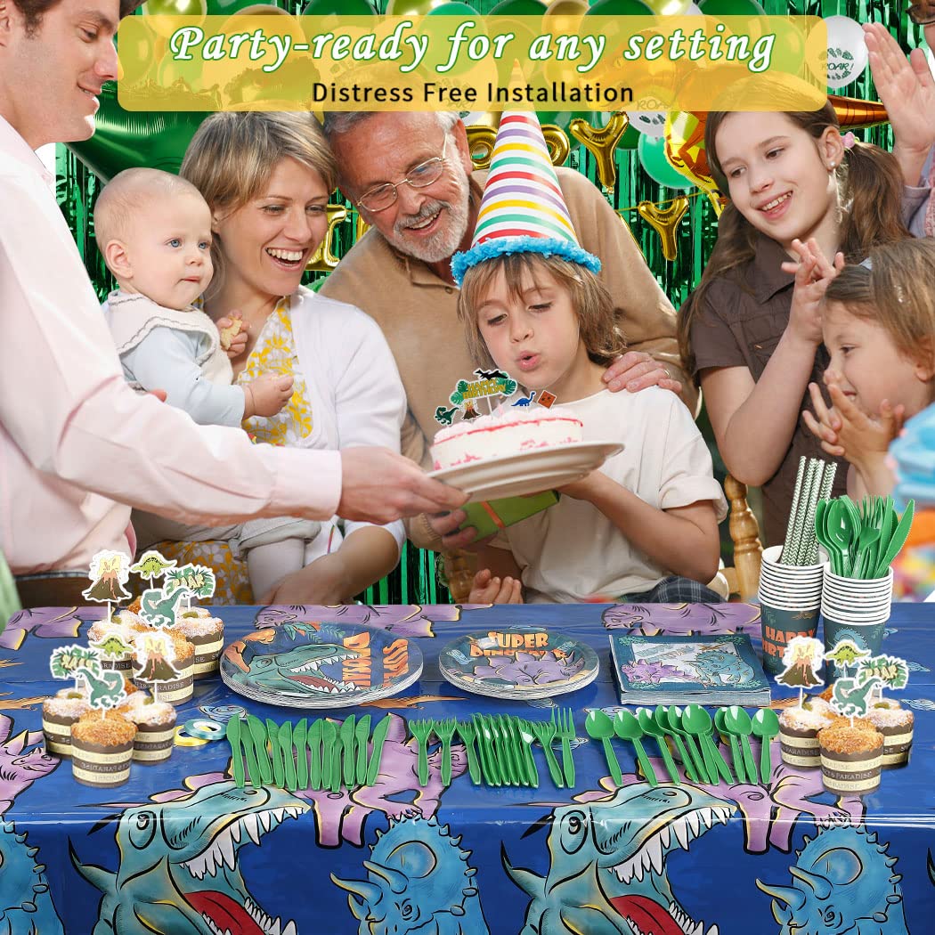 Vinfo Dinosaur Birthday Party Supplies Kit for Boys – All-in-One Dino Decor for 20 Guests