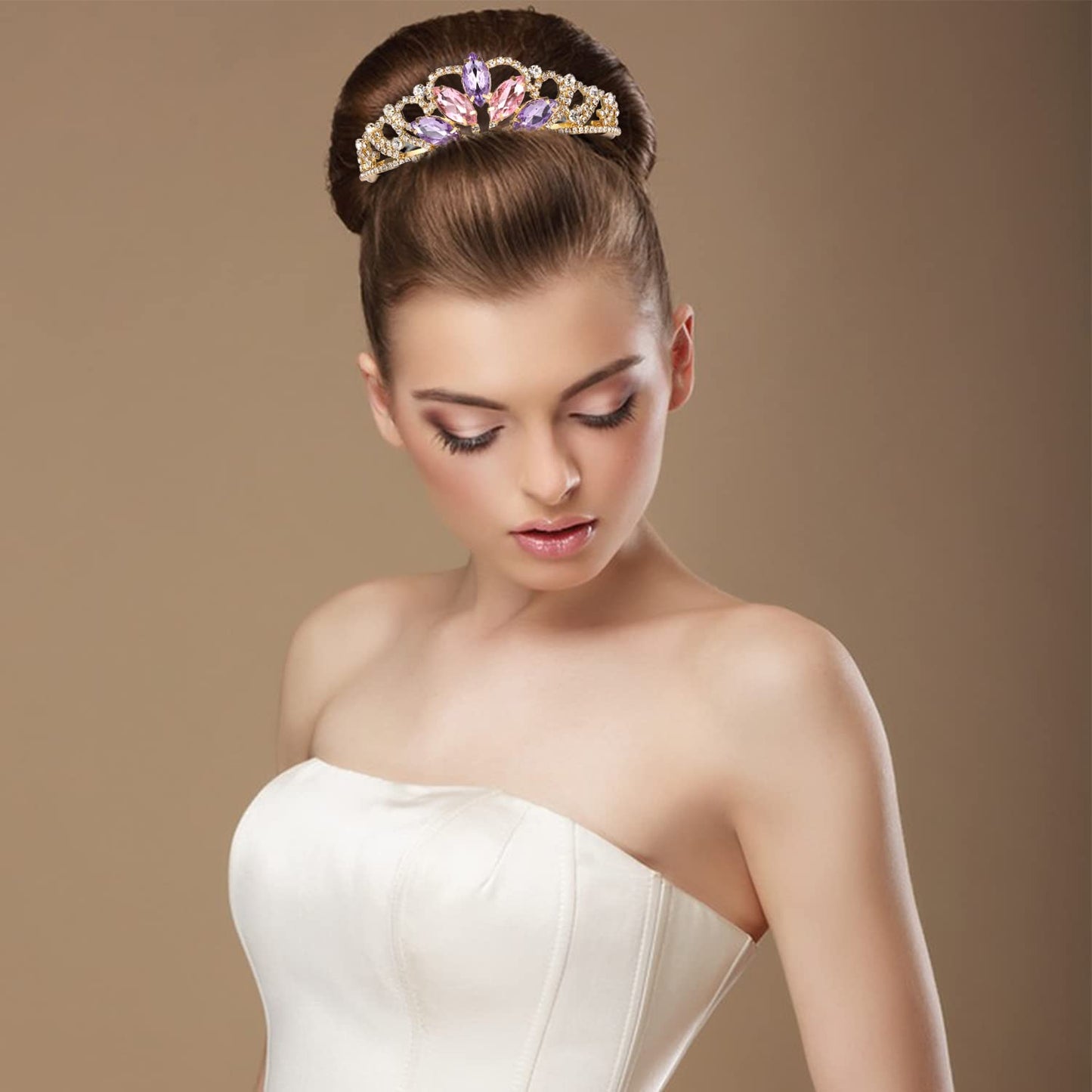 Vinjewelry Rapunzel Tiara – Gold Crown for Kids & Adults | Dress-Up Sparkle