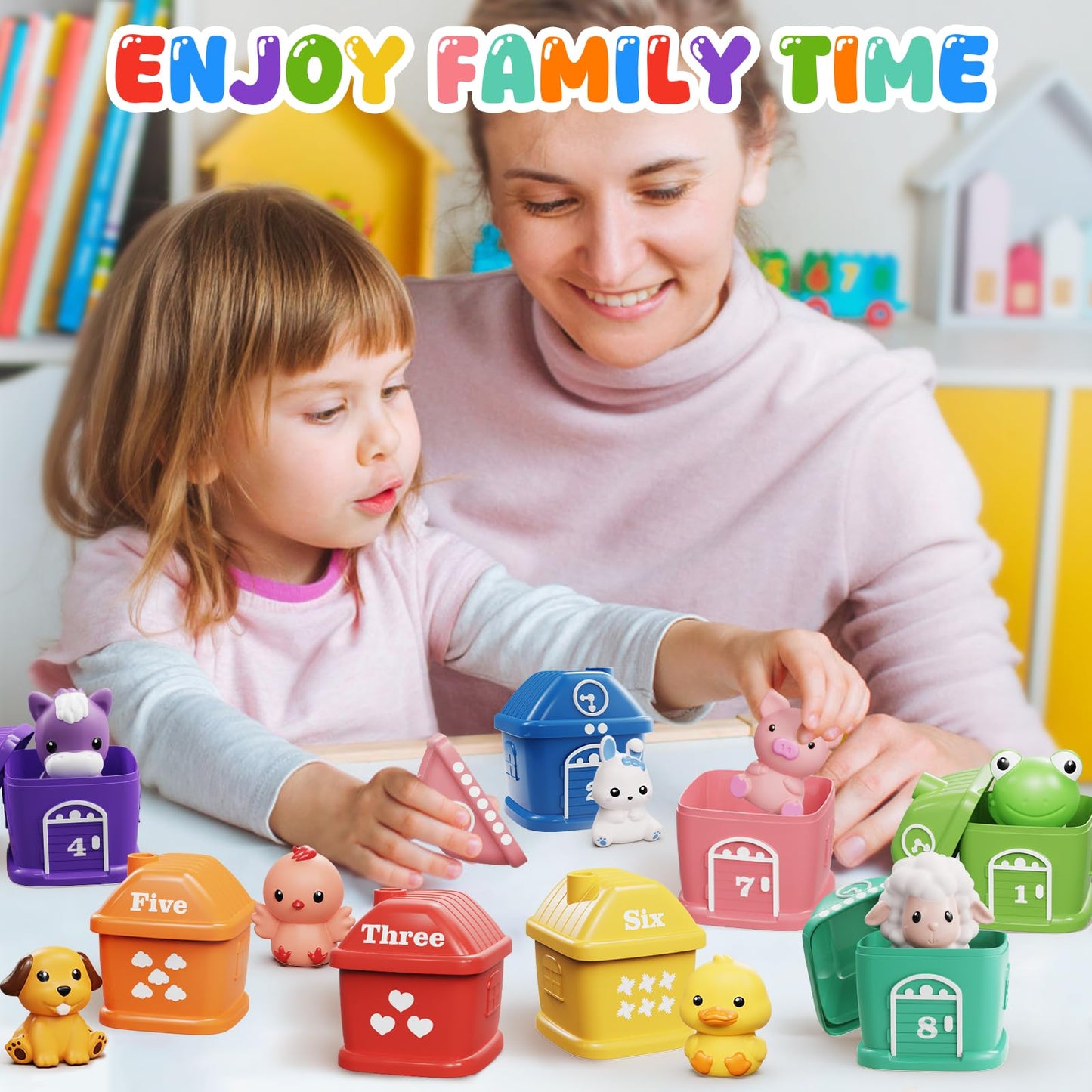 Vinkp Toddler Train Set 1-2-3 Years | Light & Sound Montessori Learning Toy