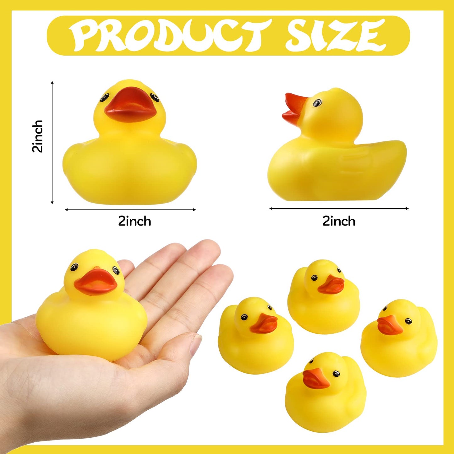 Vinsot 30-Pack Yellow Rubber Ducks – Squeaky Bath Toys & Party Decor