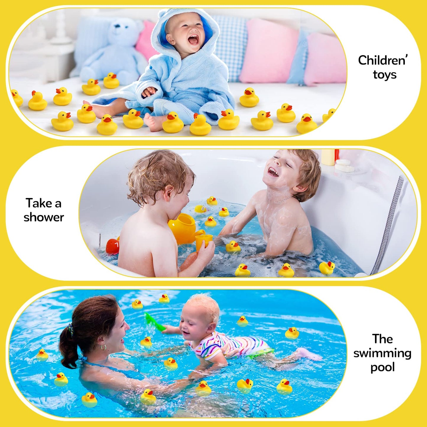 Vinsot 30-Pack Yellow Rubber Ducks – Squeaky Bath Toys & Party Decor