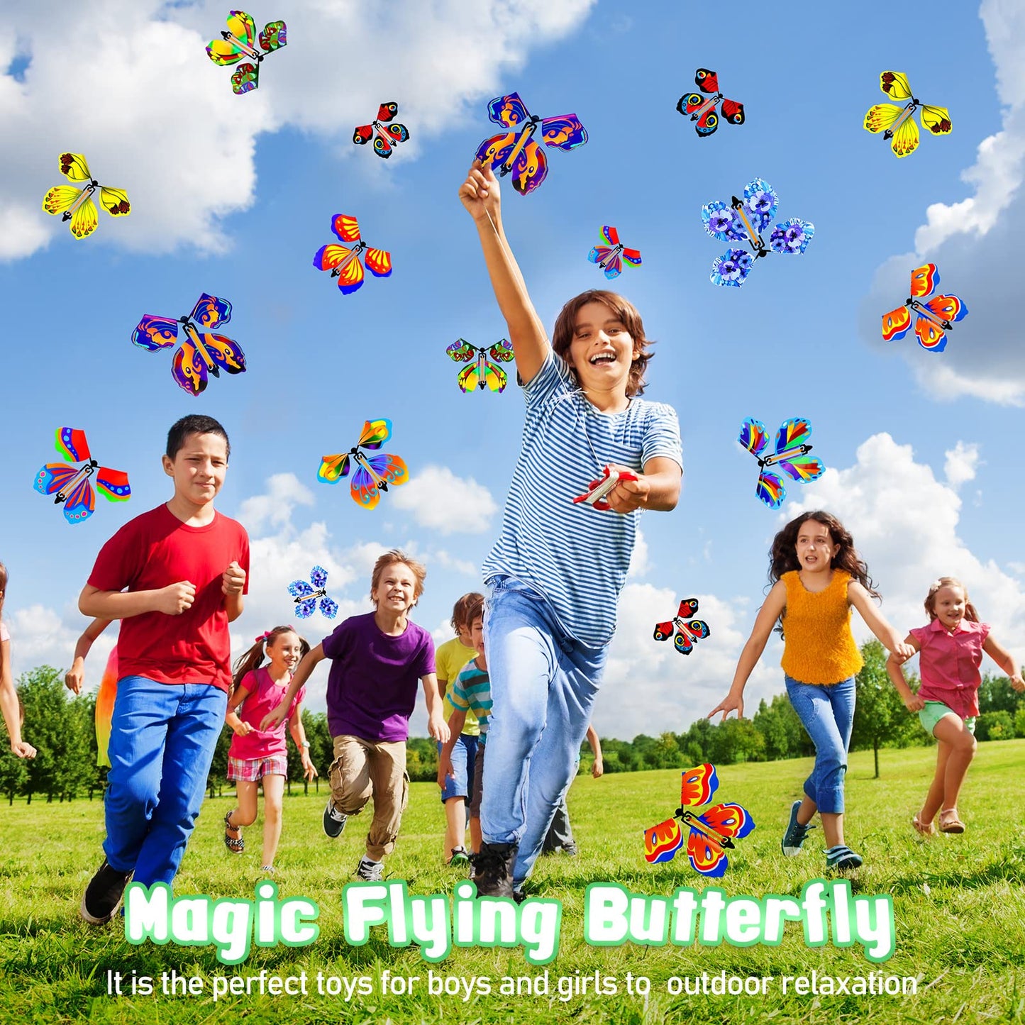 Vinsot 100 Flying Butterfly Wind-Up Bookmarks — 10 Styles