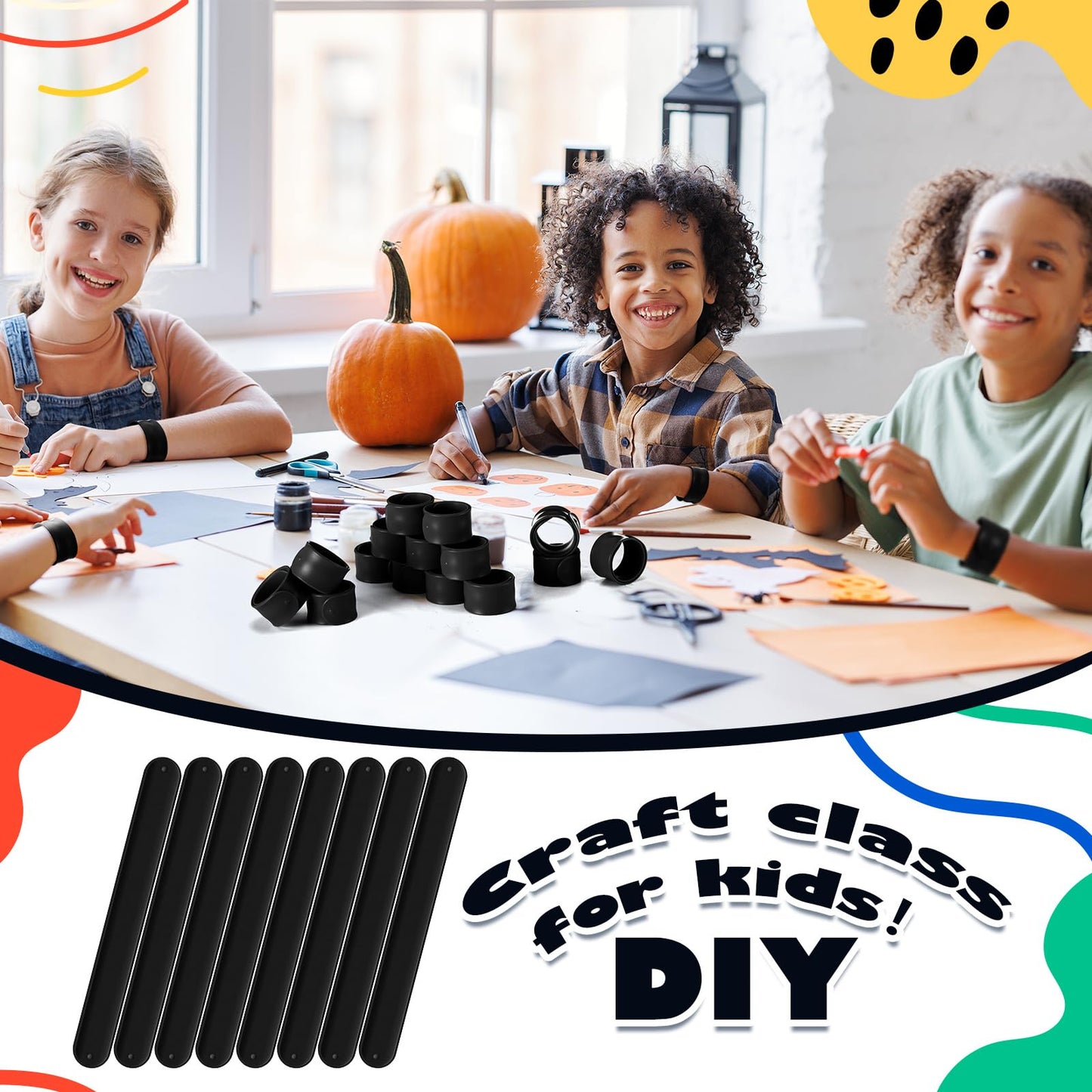 Vinsot 30-Pack Silicone Slap Bracelets – Blank DIY Wristbands for Kids, Parties & Classroom Crafts