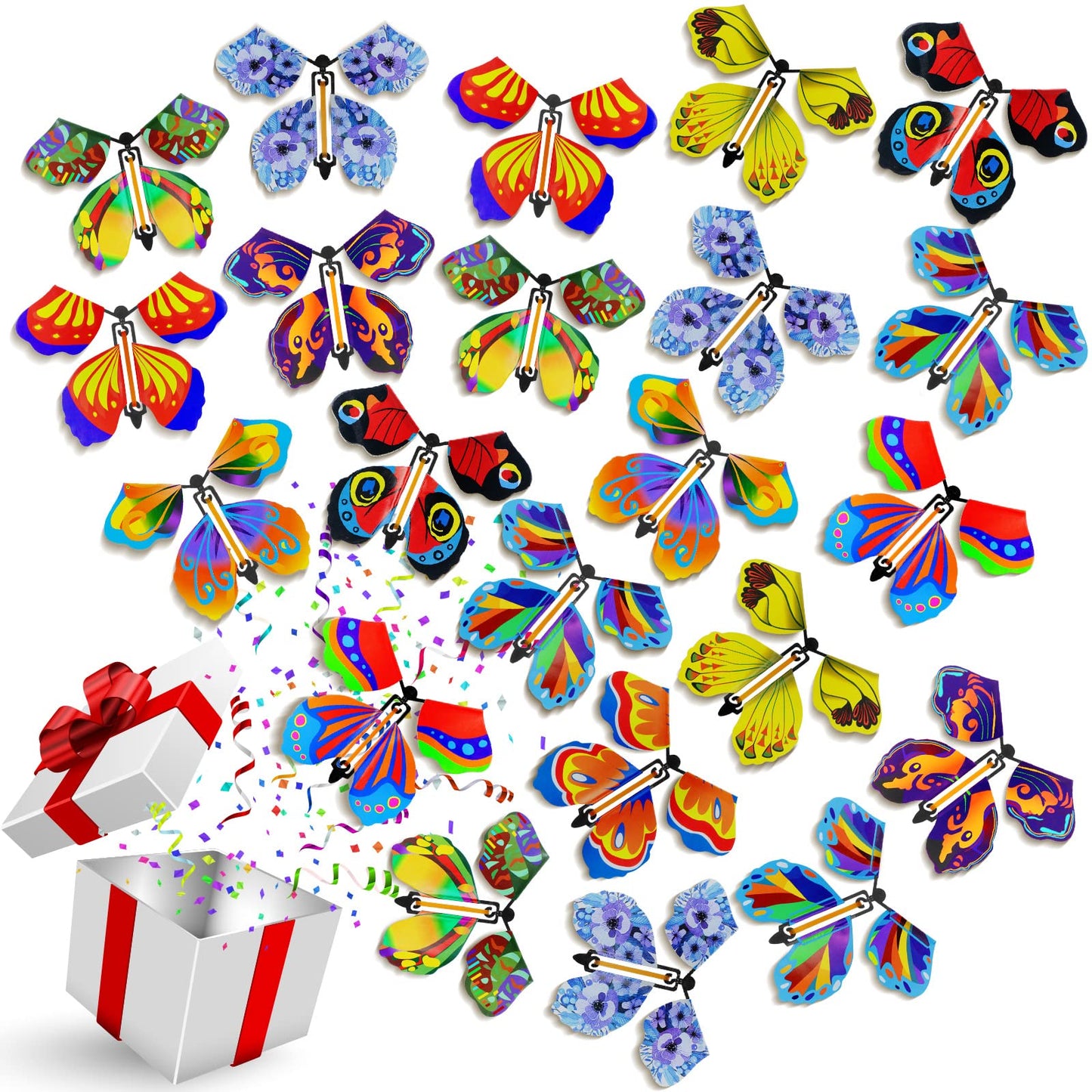 Vinsot 100 Flying Butterfly Wind-Up Bookmarks — 10 Styles