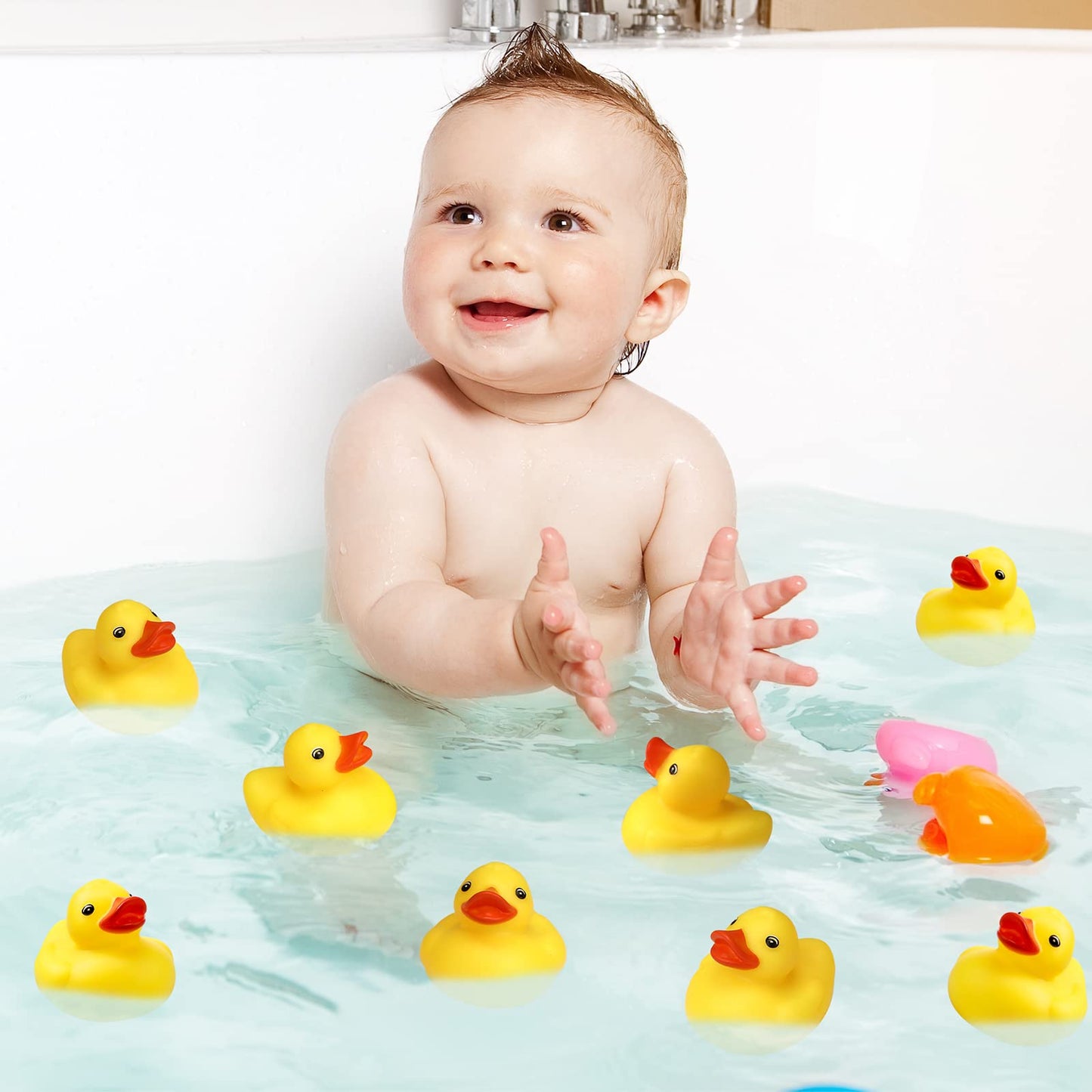 Vinsot 30-Pack Yellow Rubber Ducks – Squeaky Bath Toys & Party Decor