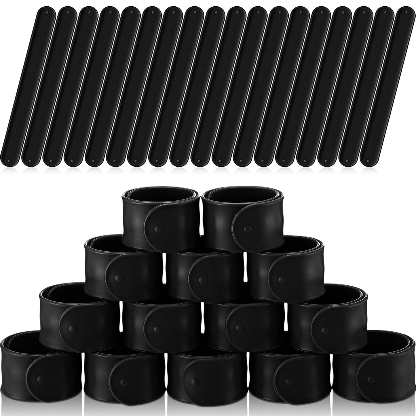 Vinsot 30-Pack Silicone Slap Bracelets – Blank DIY Wristbands for Kids, Parties & Classroom Crafts
