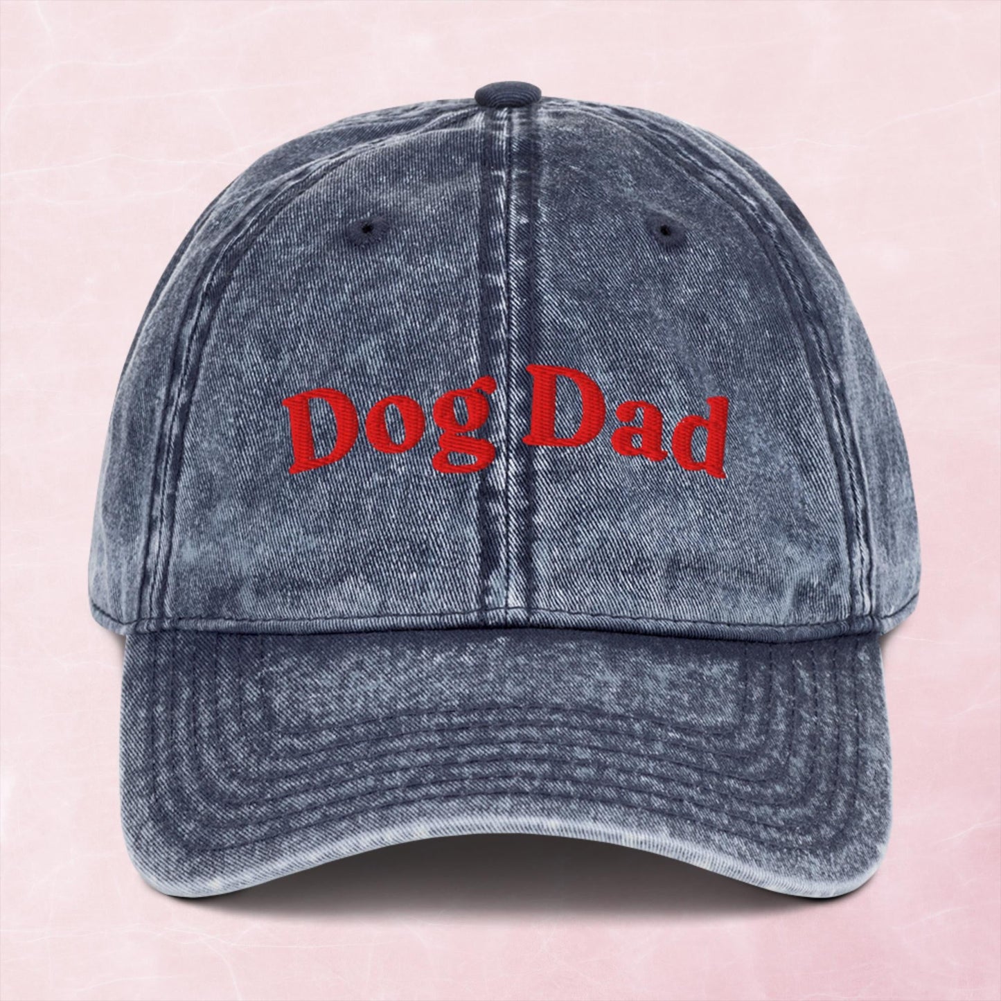Cool quirky dog dad embroidered word Vintage effect Cotton Twill Cap