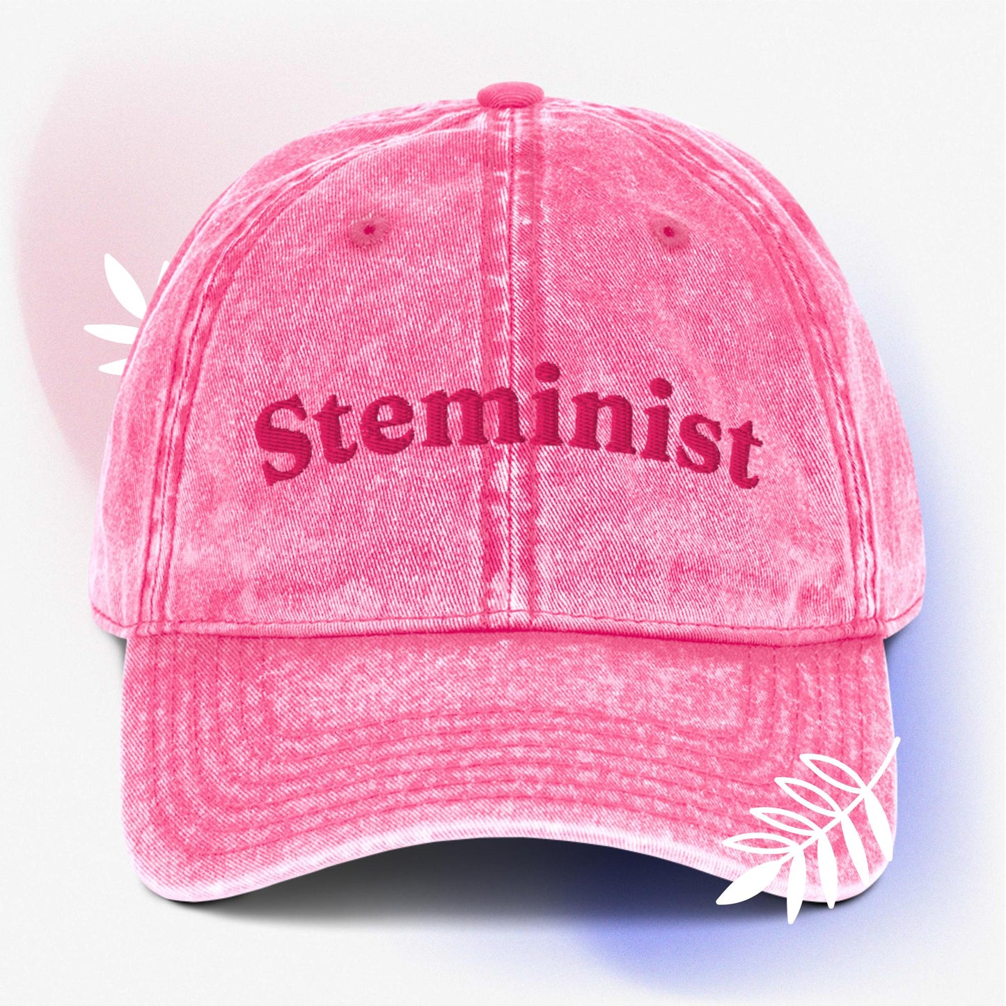 Cool STEMinist science embroidered Vintage effect Cotton Twill unisex Cap