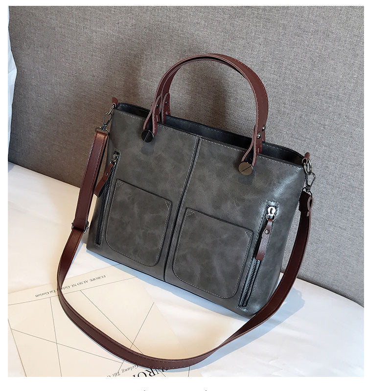 Vintage PU Shoulder Bag, Ladies' Causal Totes