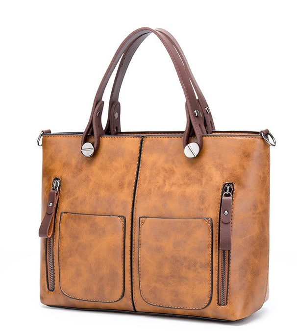 Vintage PU Shoulder Bag, Ladies' Causal Totes