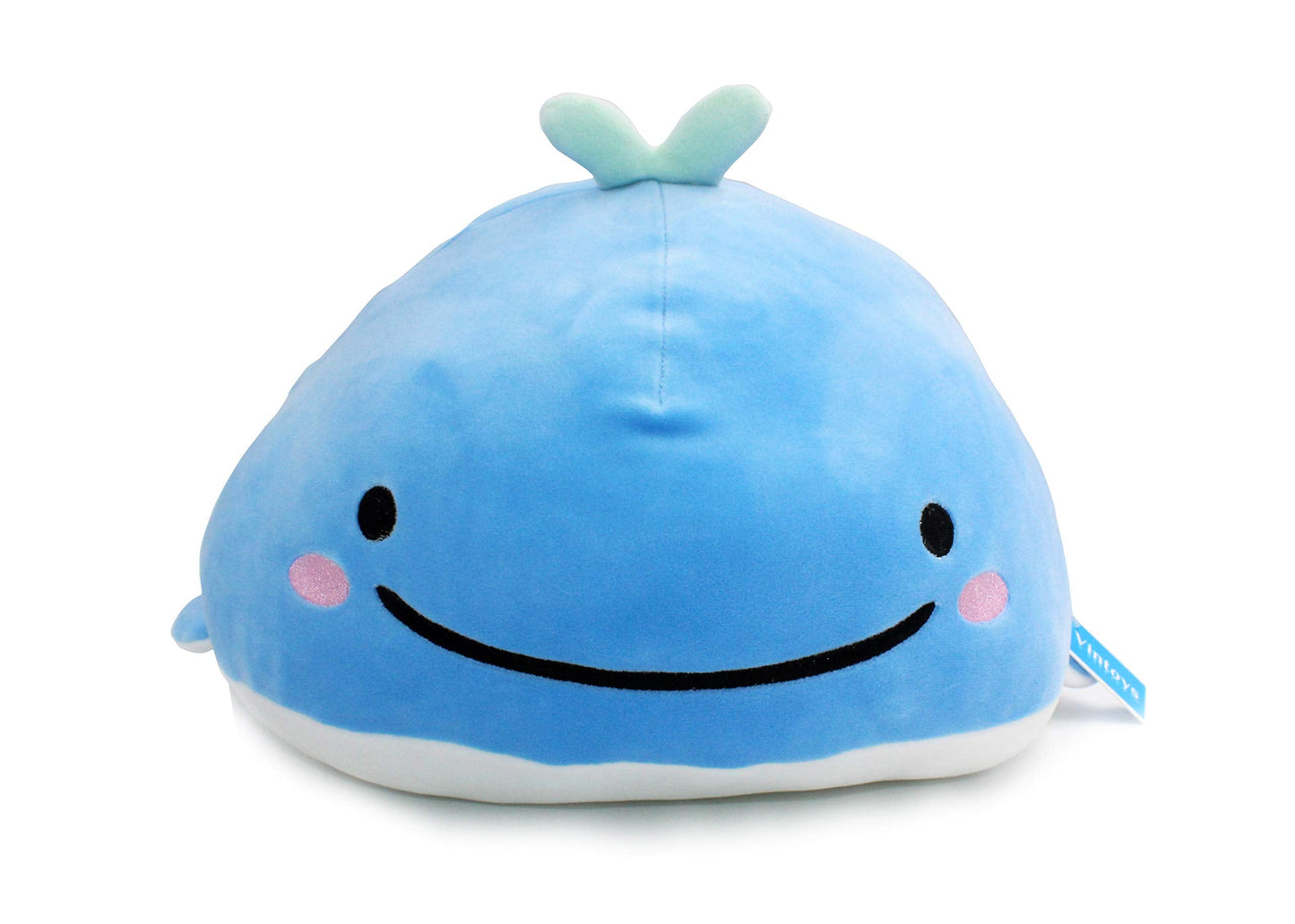 Vintoys Very Soft Blue Whale Plush Pillow – 17" Hugging Toy for Kids