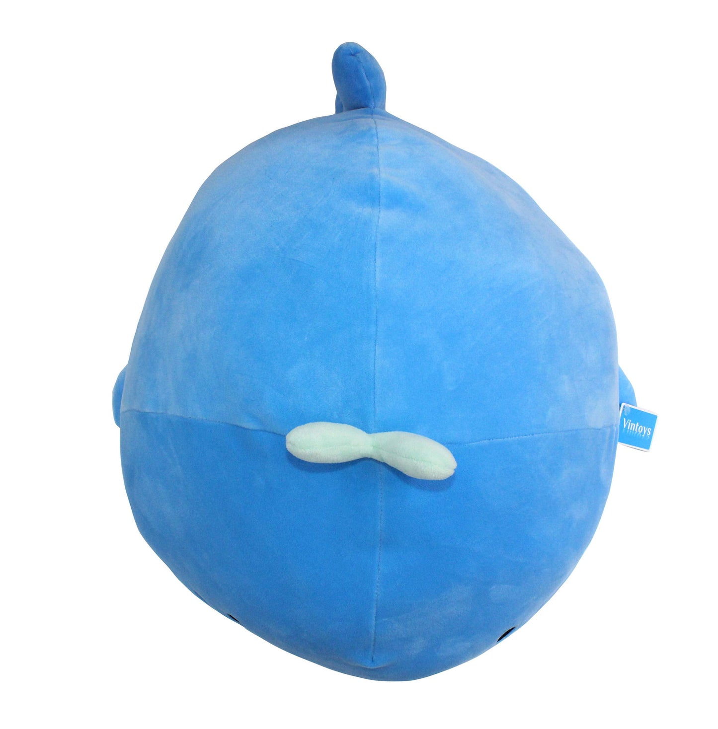 Vintoys Very Soft Blue Whale Plush Pillow – 17" Hugging Toy for Kids
