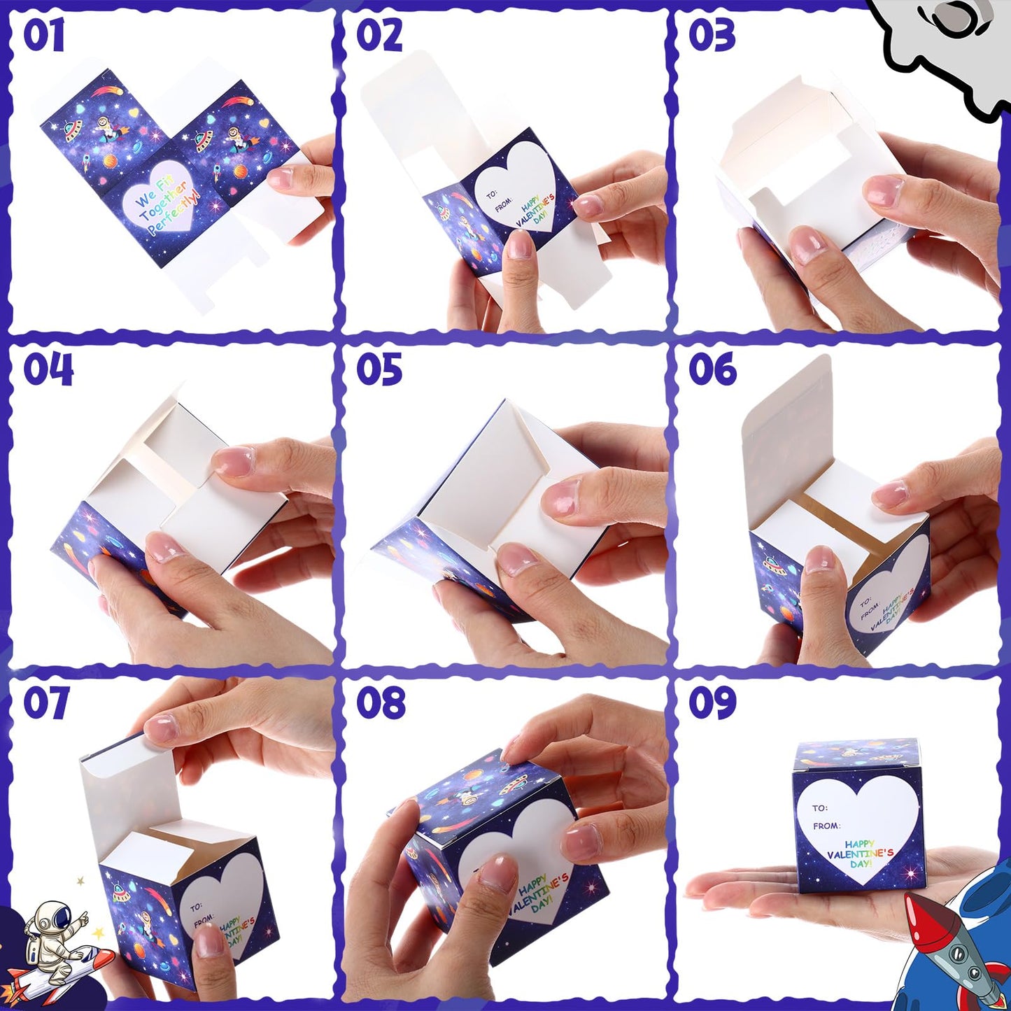 VioraWhite 28-Piece Valentines Day Stress Cube Gift Set - Starry Style
