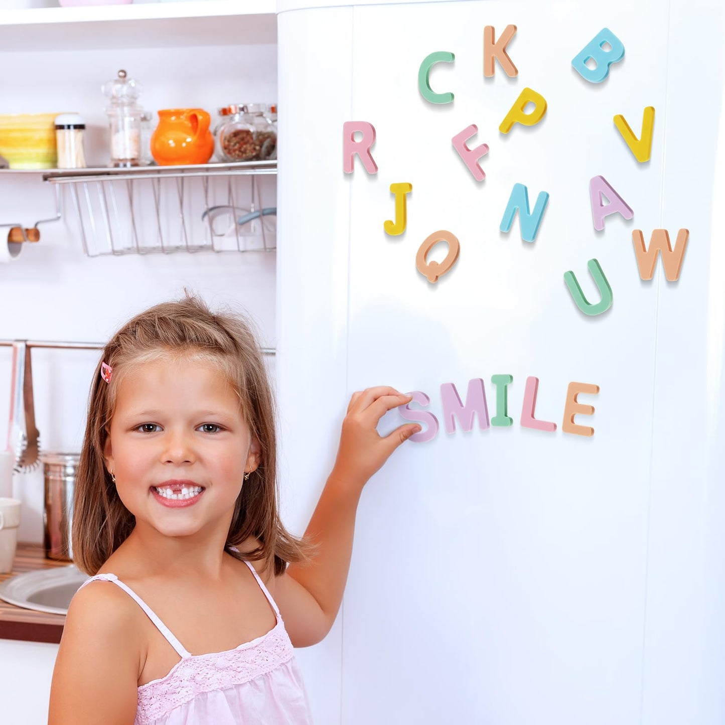 VioraWhite 26 Pcs Food Grade Silicone Letter Magnets – Alphabet Magnetic Letters for Fridge, Sealed Magnets, CPC Certified