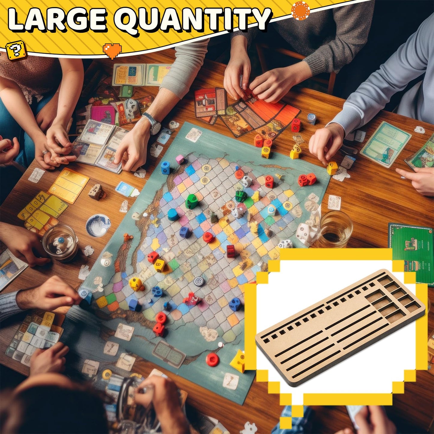 VioraWhite 6 Pcs Game Piece Holders for Catan Board Game — Card Tray Organizer