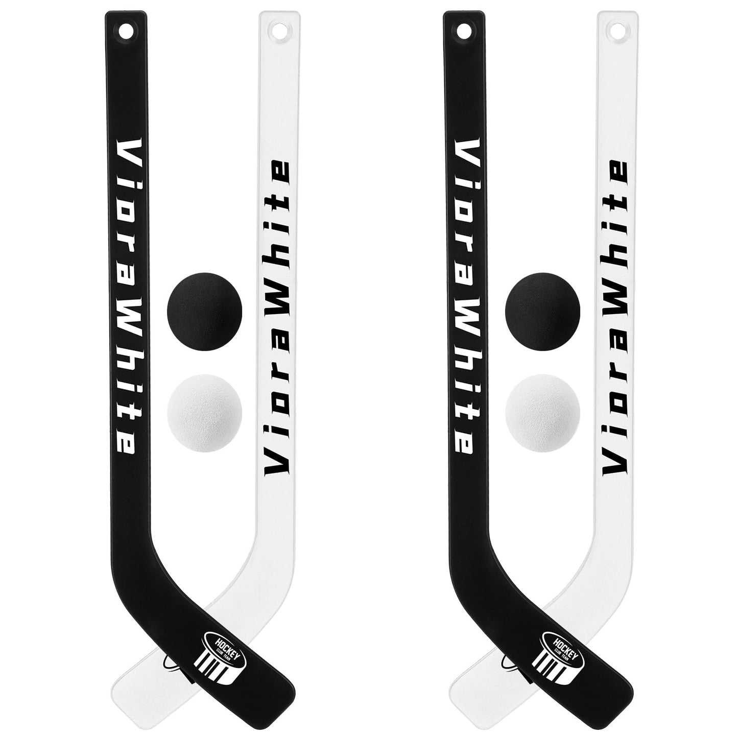 VioraWhite 8 Pcs Mini Knee Hockey Set — 4 Sticks + 4 Foam Balls for Indoor Play
