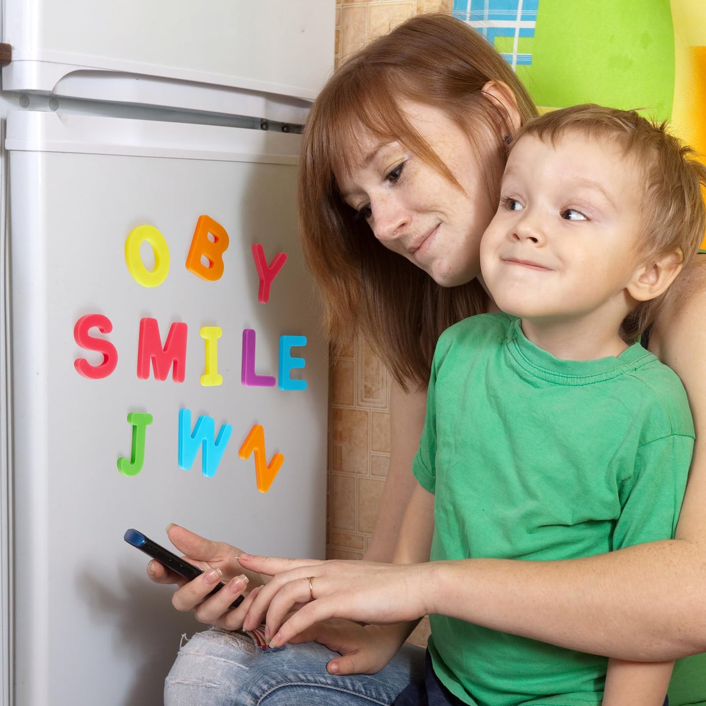 VioraWhite 26 Pcs Food Grade Silicone Alphabet Magnets – Rainbow Color Letters for Toddlers