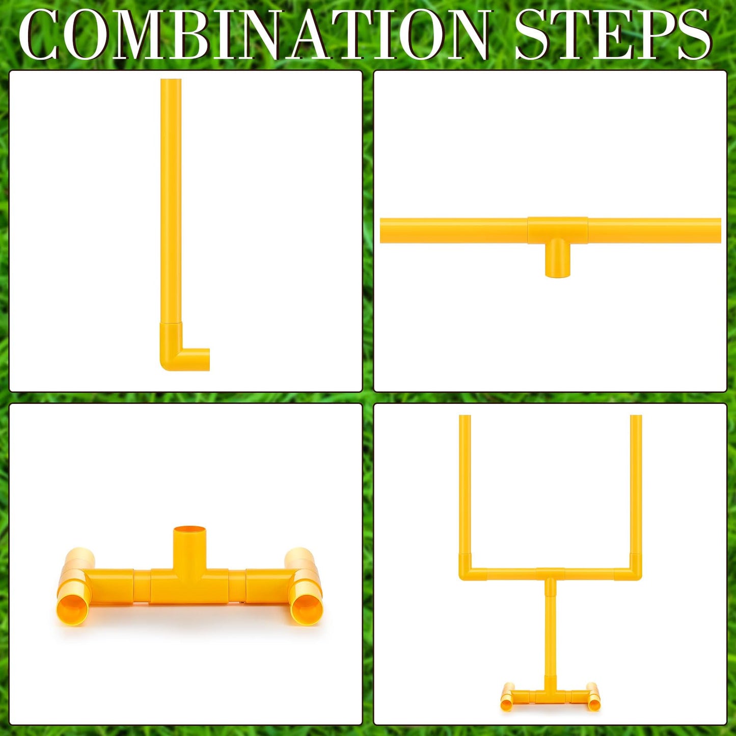 VioraWhite 2-Pack Football Goal Centerpiece – Yellow Plastic Soccer Decor (19.69 x 11.81 in)