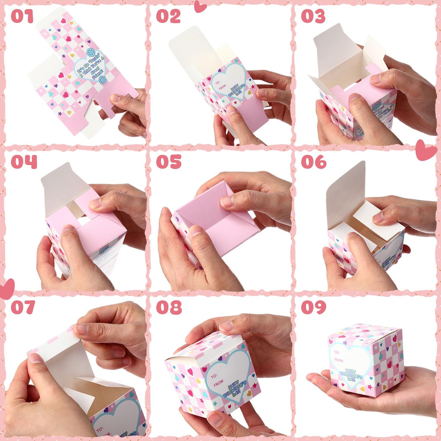 VioraWhite 28-Piece Valentines Day Stress Relief Cubes with Gift Boxes | Macaron Colors