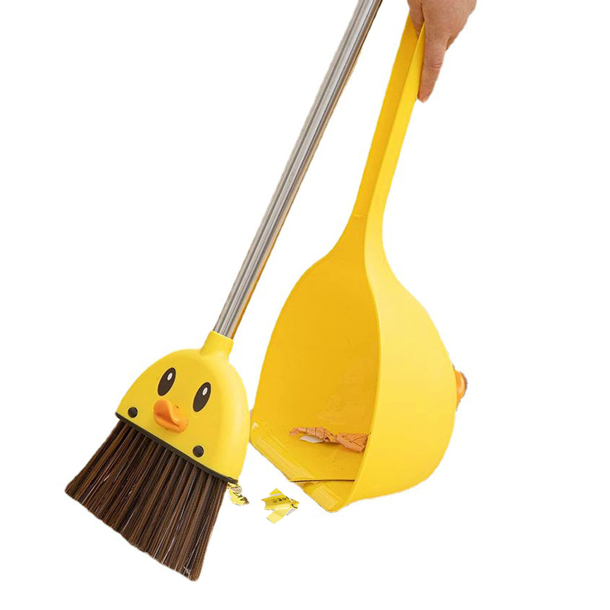 VIPAMZ Mini Broom & Dustpan Set for Kids – Cute Yellow Duck Design