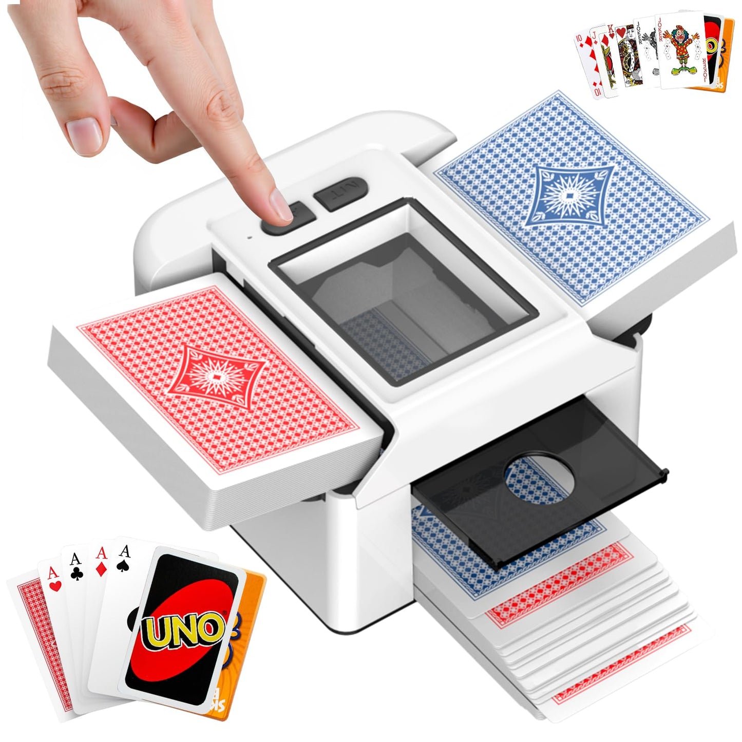 Vipdream Automatic Card Shuffler for 2 Decks – Dual Modes, USB-C Rechargeable, Portable